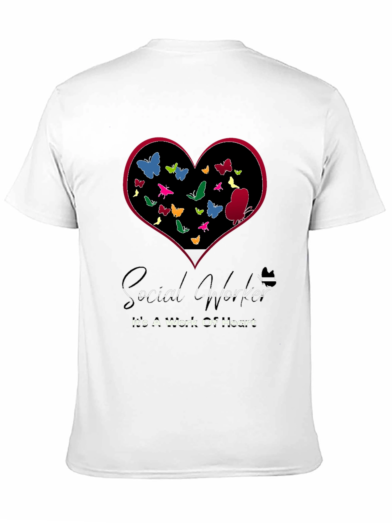 Social Worker Heart Butterflies T-Shirt