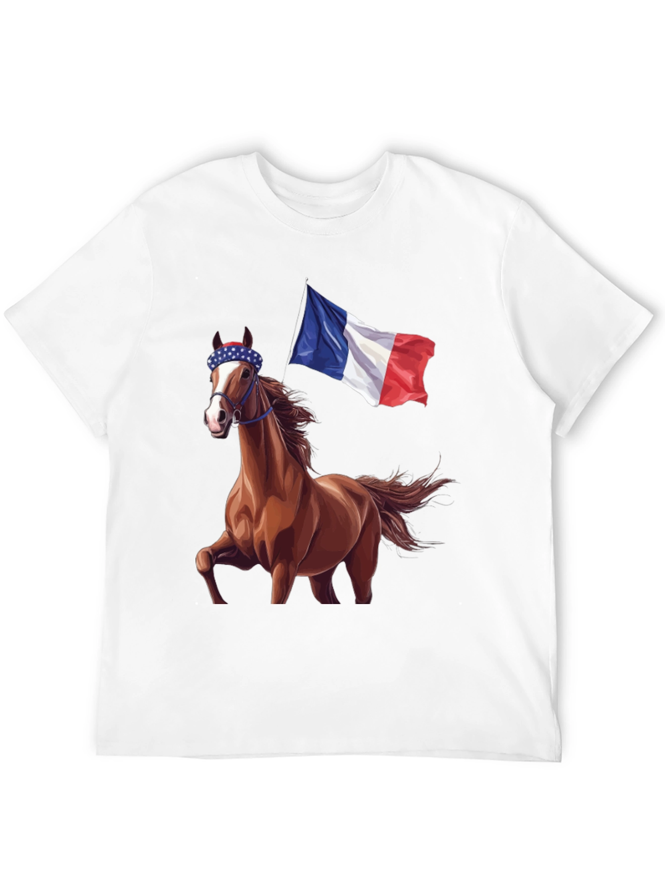 Horse With French Flag T-Shirt