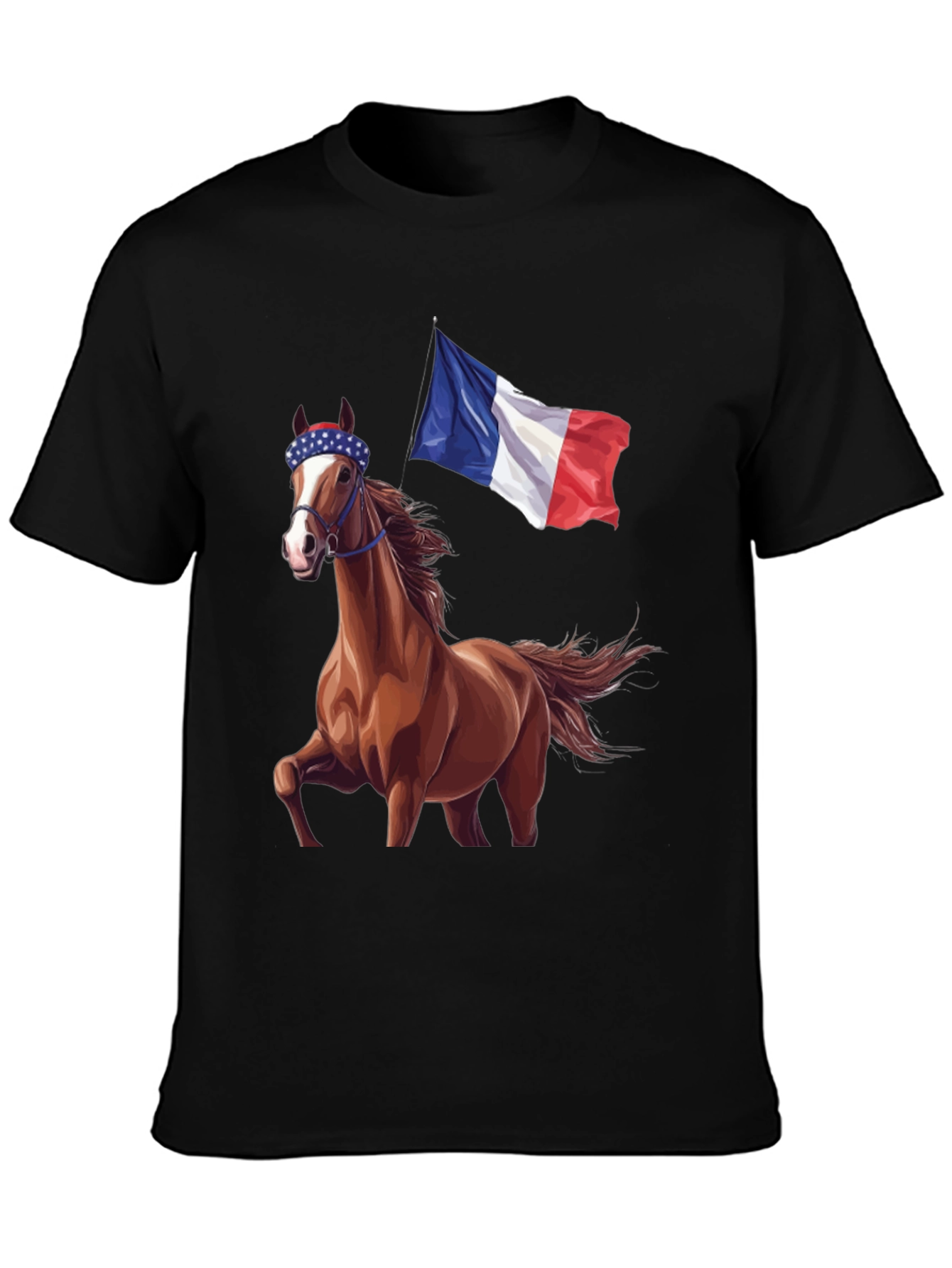 Horse With French Flag T-Shirt