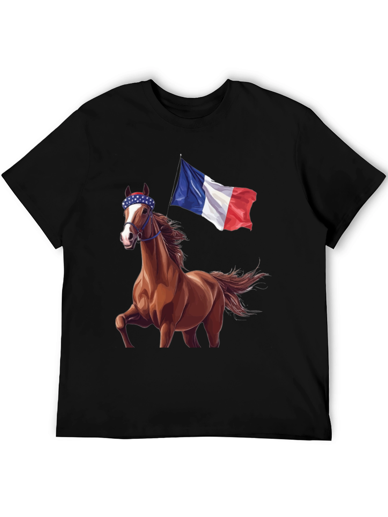 Horse With French Flag T-Shirt