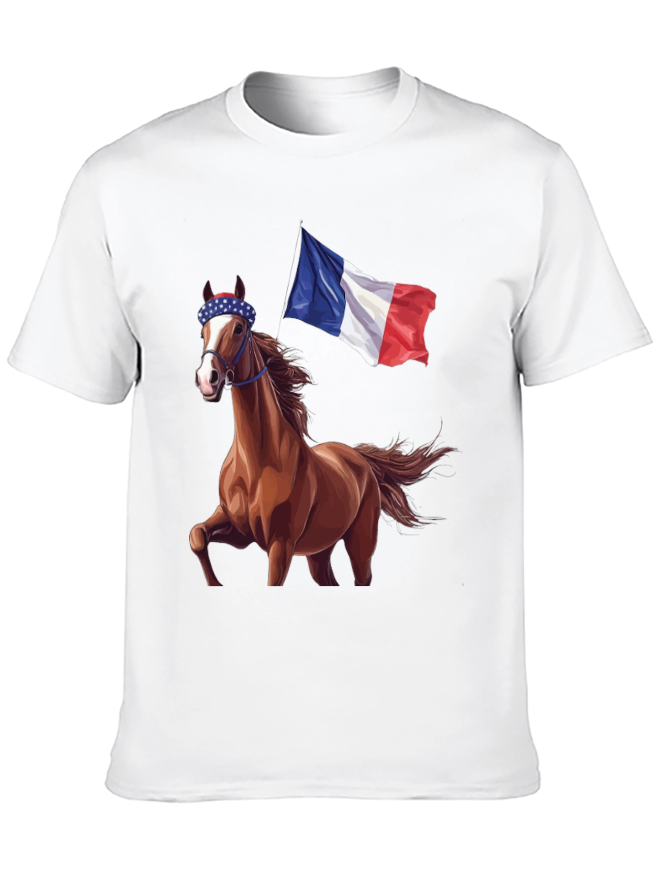 Horse With French Flag T-Shirt