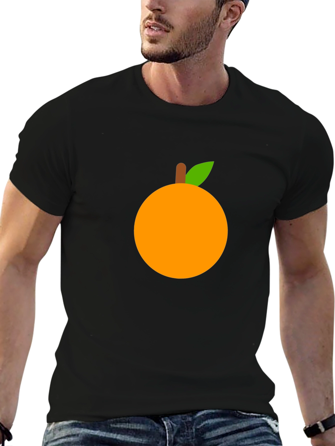 Orange Graphic T-Shirt - Casual Wear