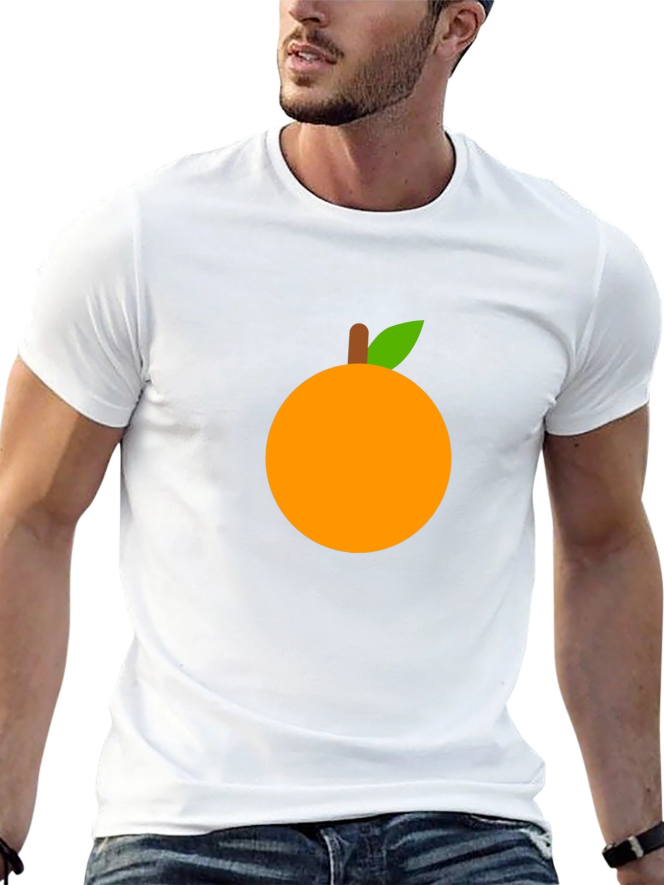 Orange Graphic T-Shirt - Casual Wear
