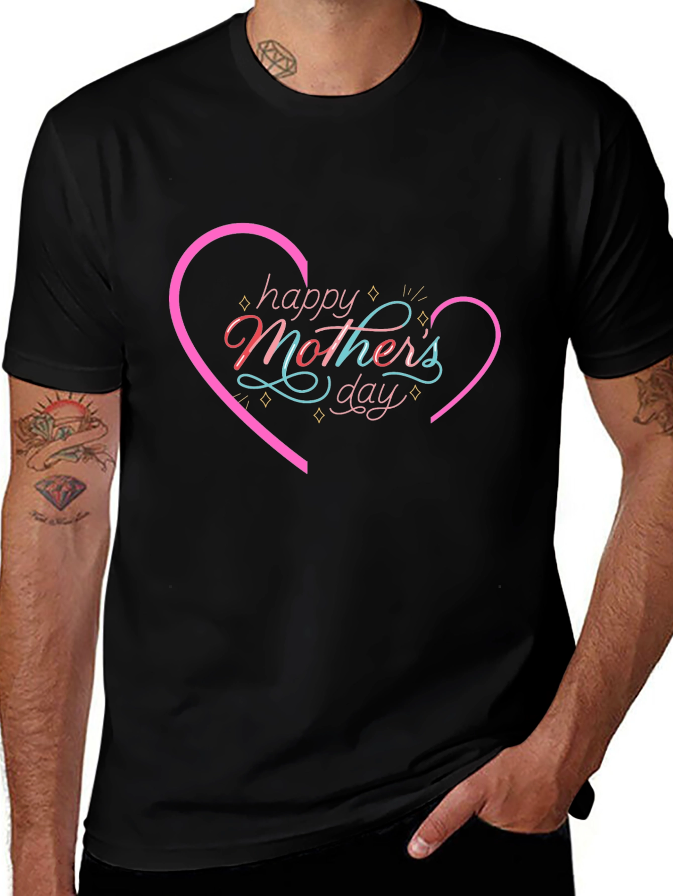 Happy Mothers Day Black T-Shirt