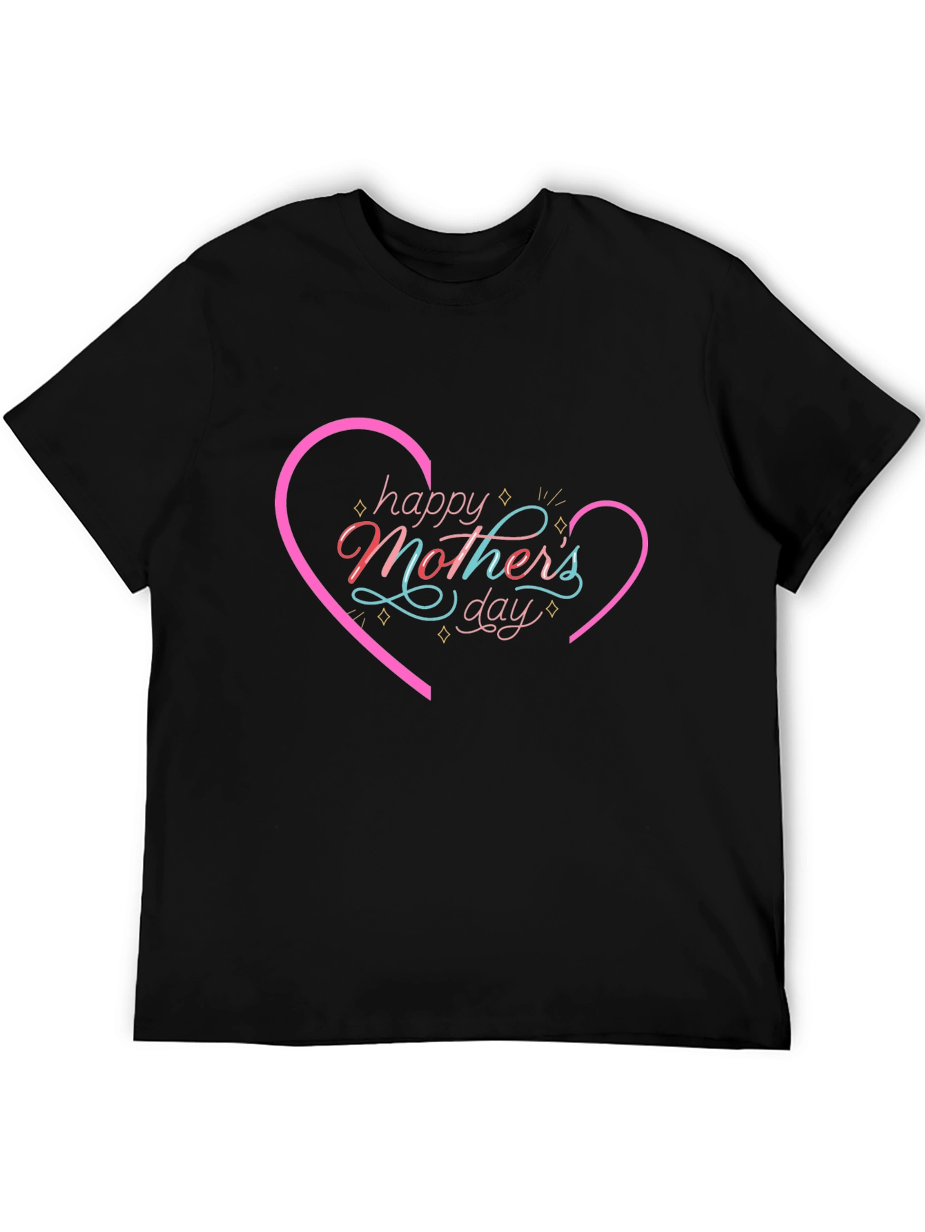 Happy Mothers Day Black T-Shirt