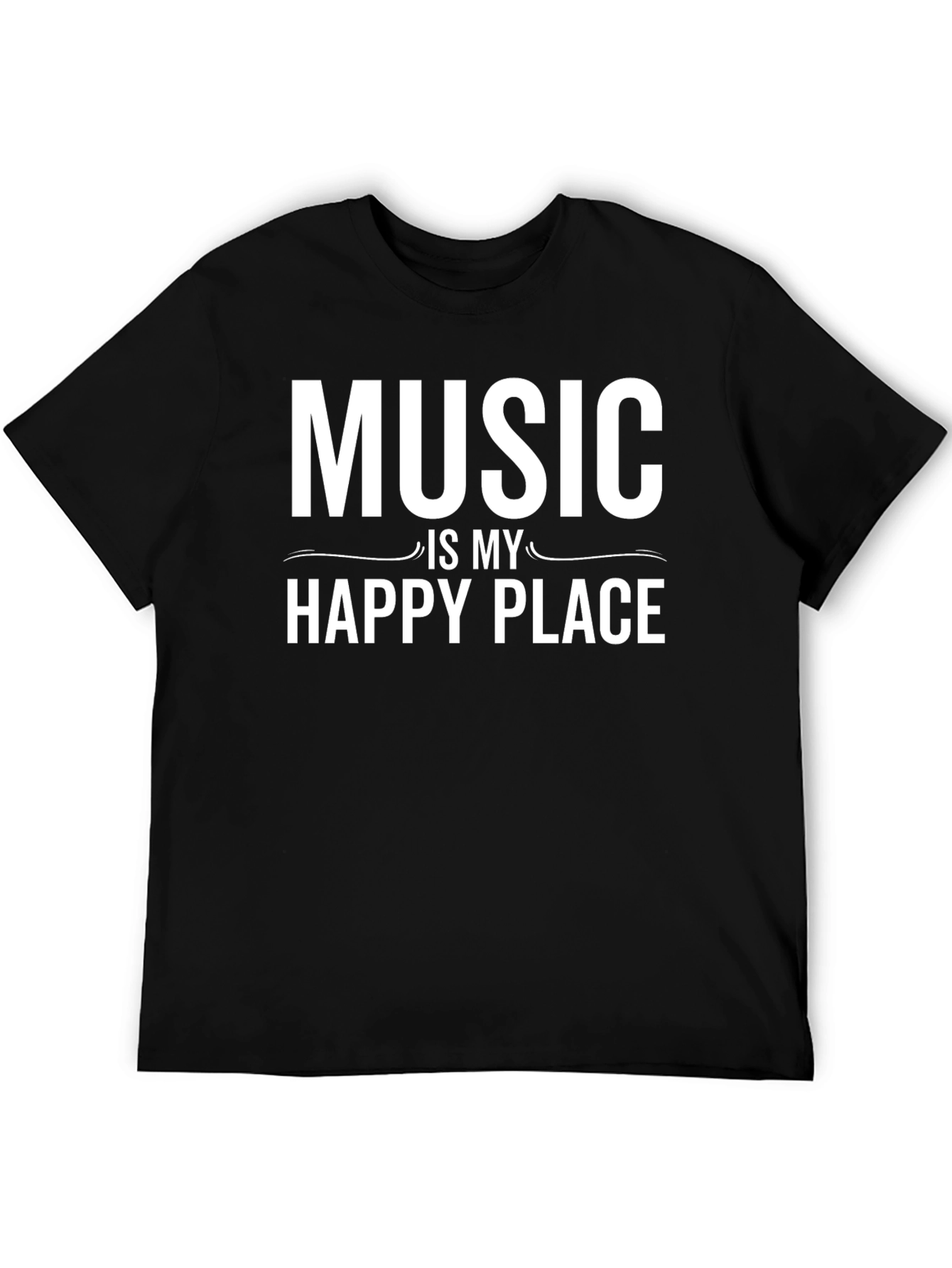 Music Is My Happy Place Black T-Shirt