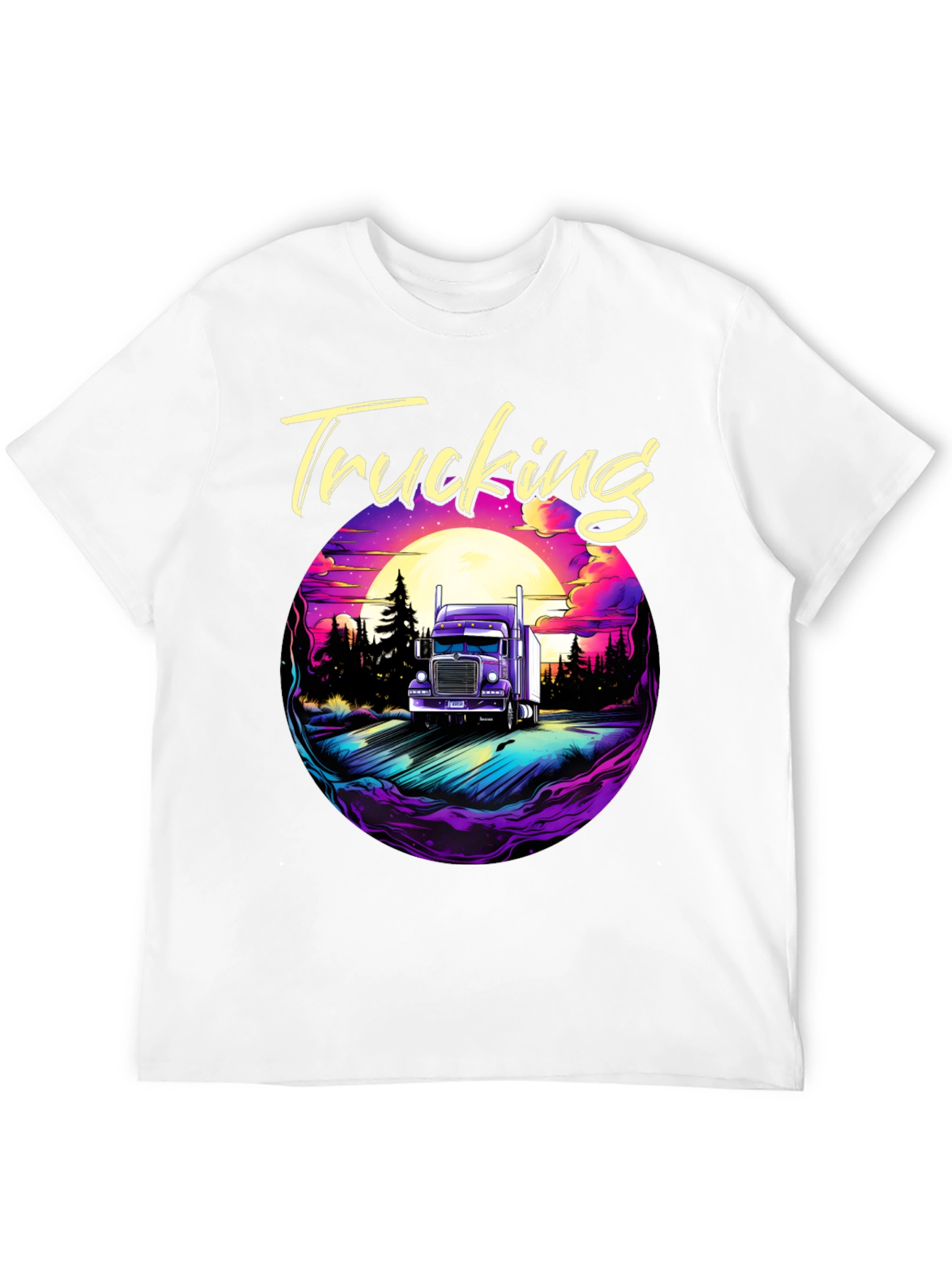 Trucking T-Shirt Black Cotton Graphic Tee