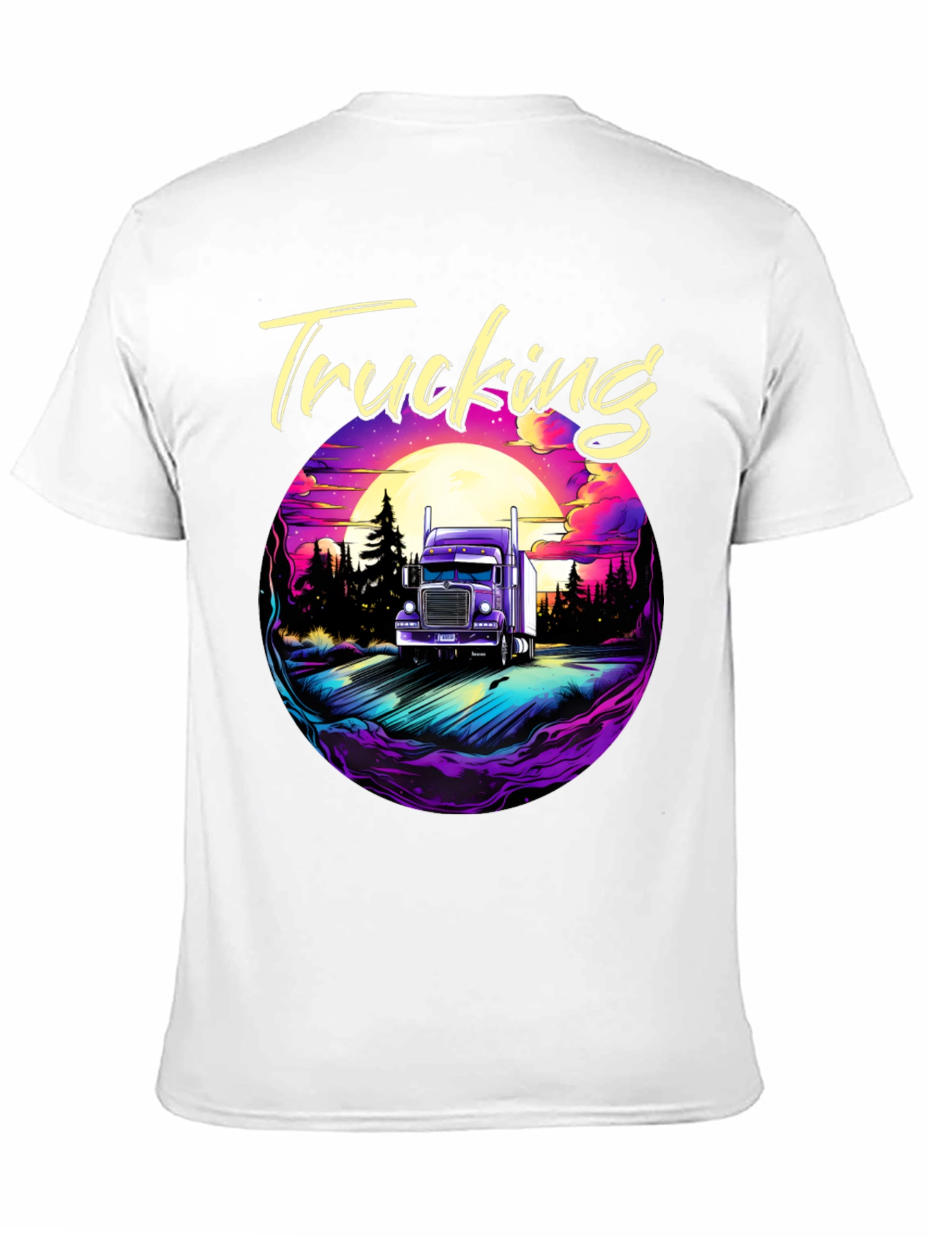 Trucking T-Shirt Black Cotton Graphic Tee