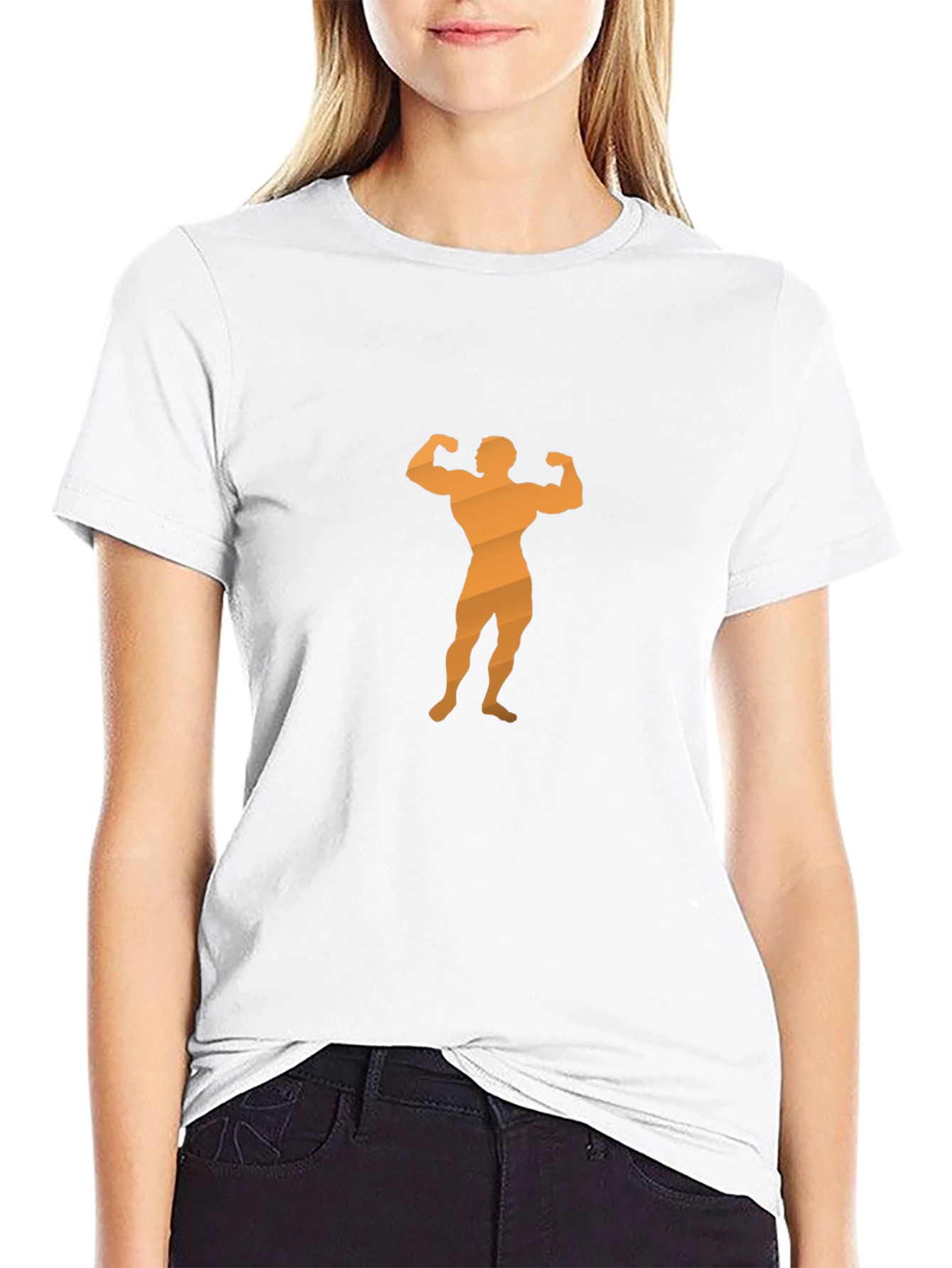Mens Black T-Shirt with Bodybuilder Graphic