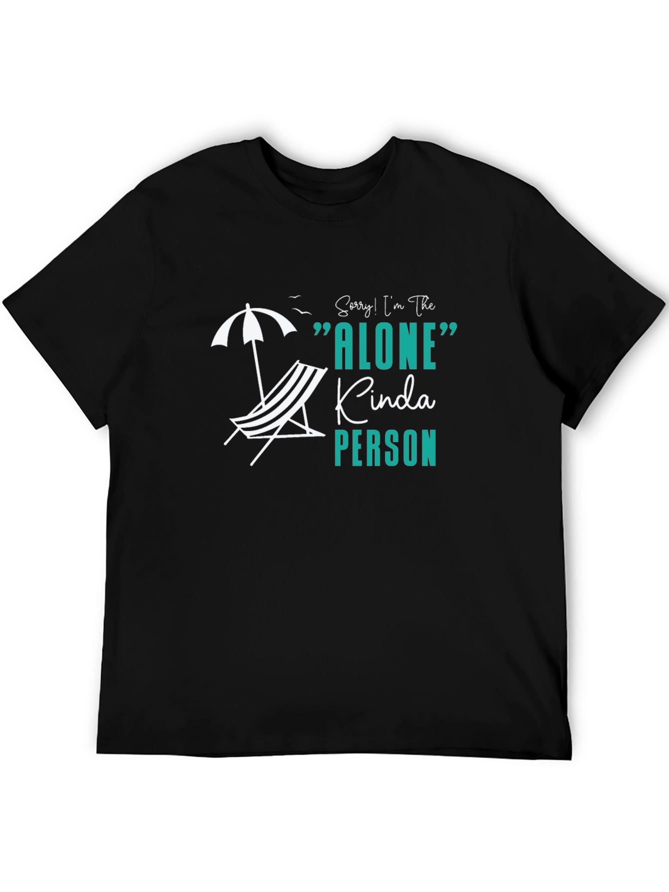 Alone Kinda Person Black Graphic T-Shirt