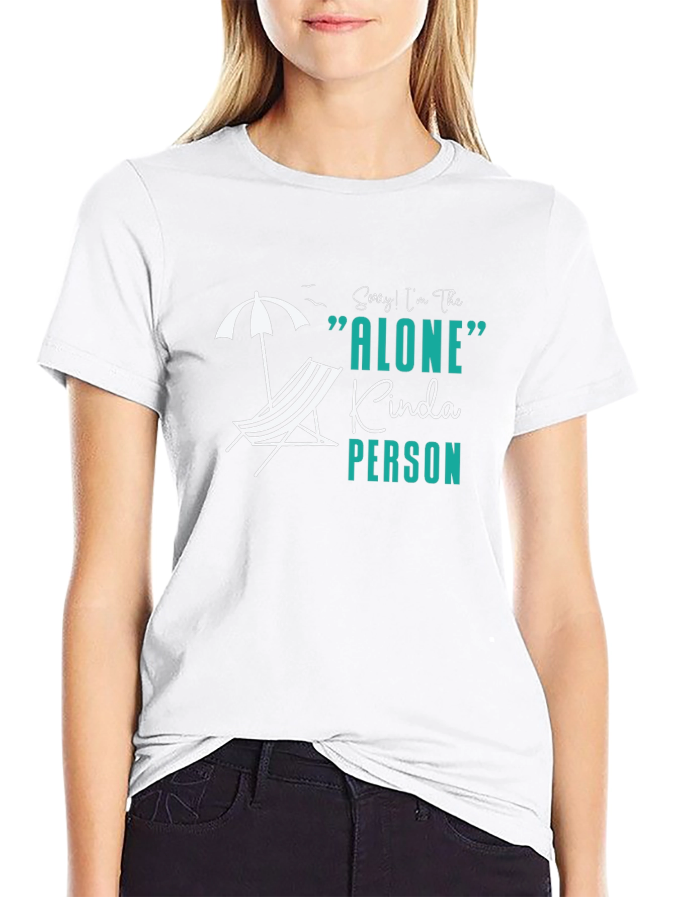 Alone Kinda Person Black Graphic T-Shirt