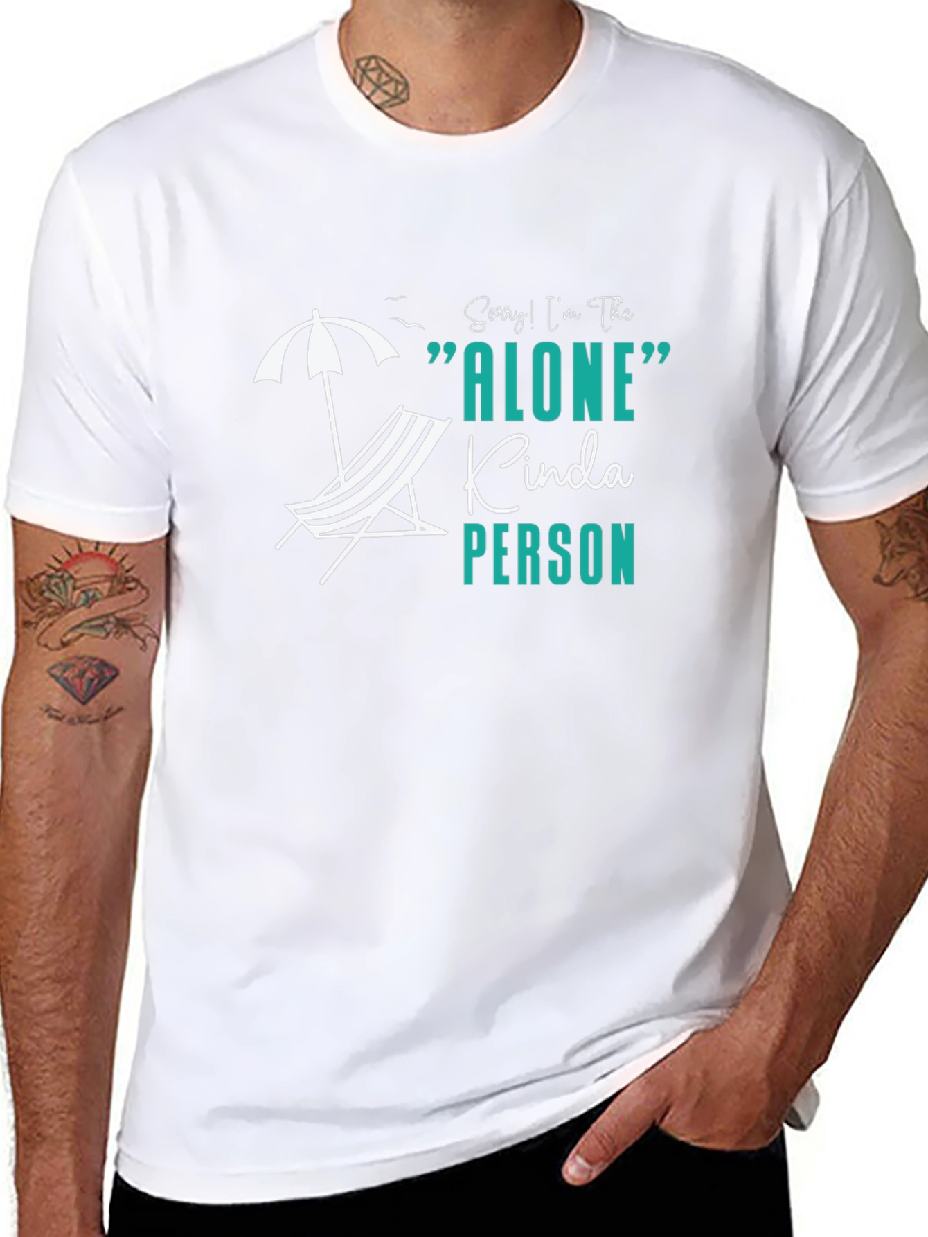 Alone Kinda Person Black Graphic T-Shirt
