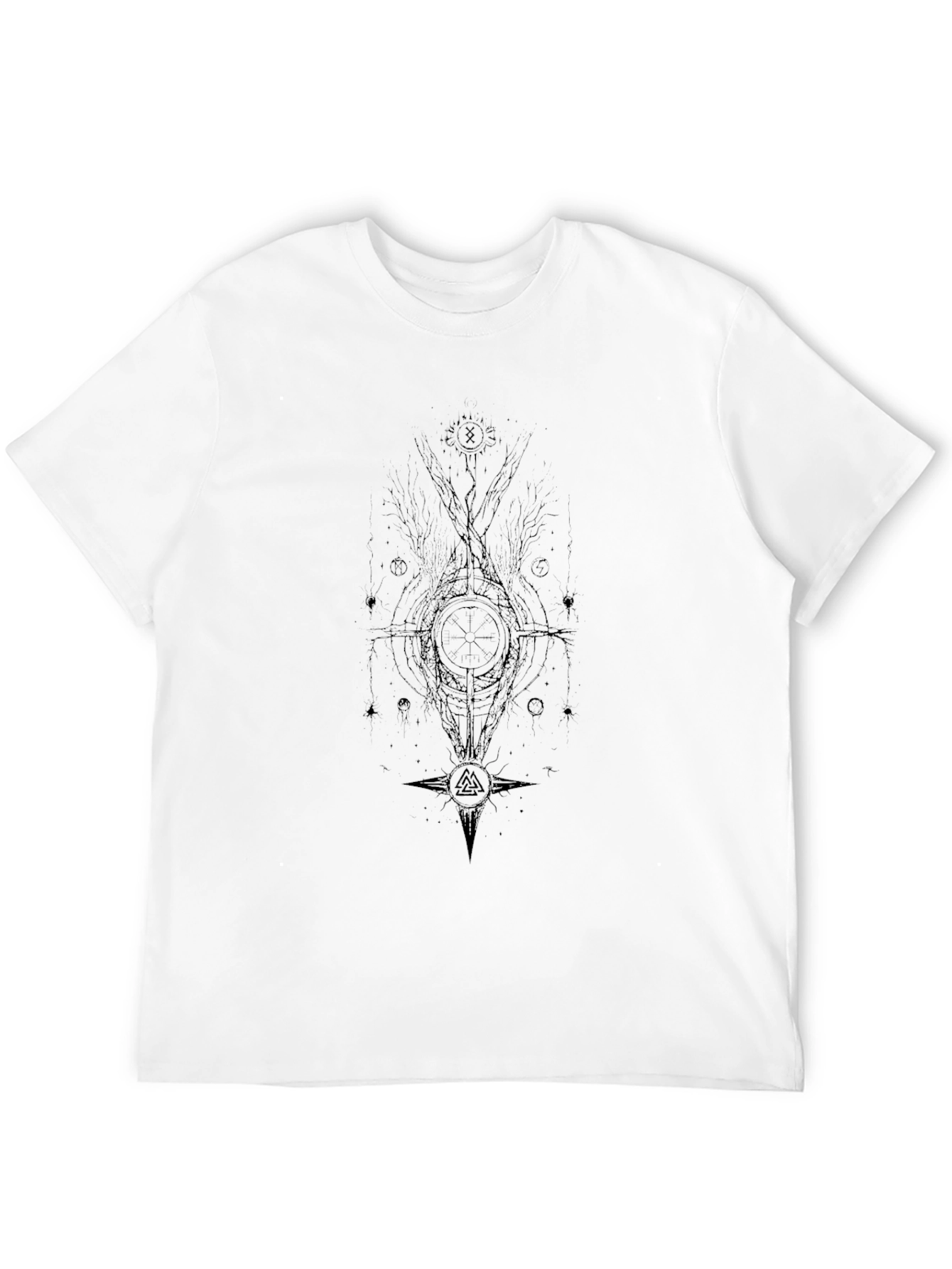 Black Graphic Tee - Mystical Symbol Design