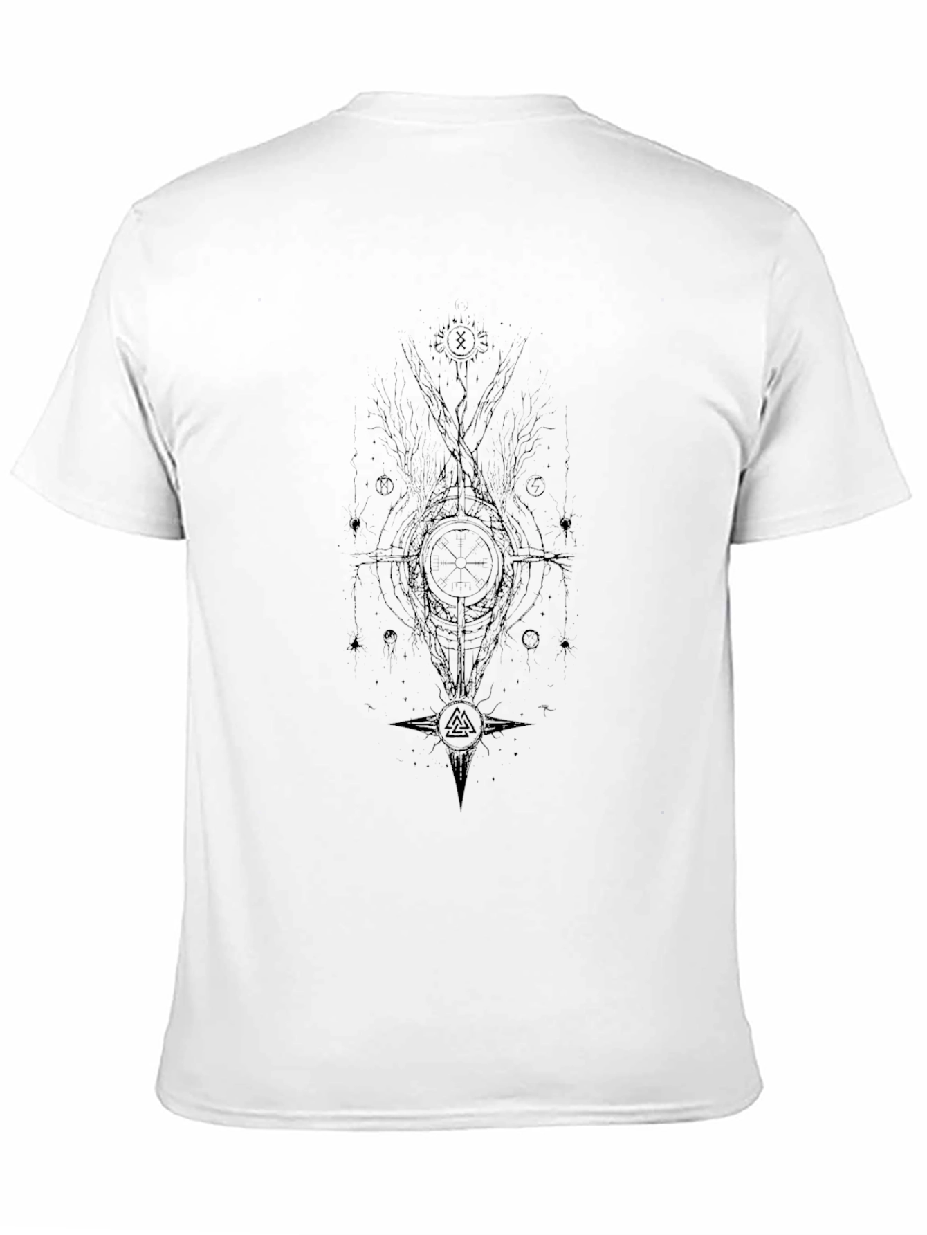 Black Graphic Tee - Mystical Symbol Design