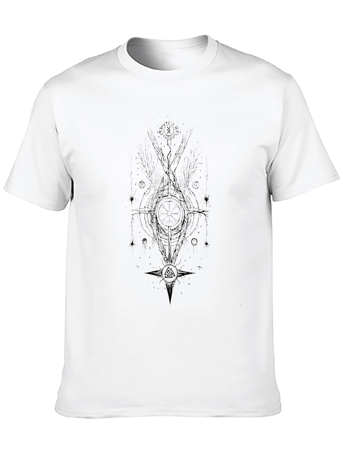 Black Graphic Tee - Mystical Symbol Design