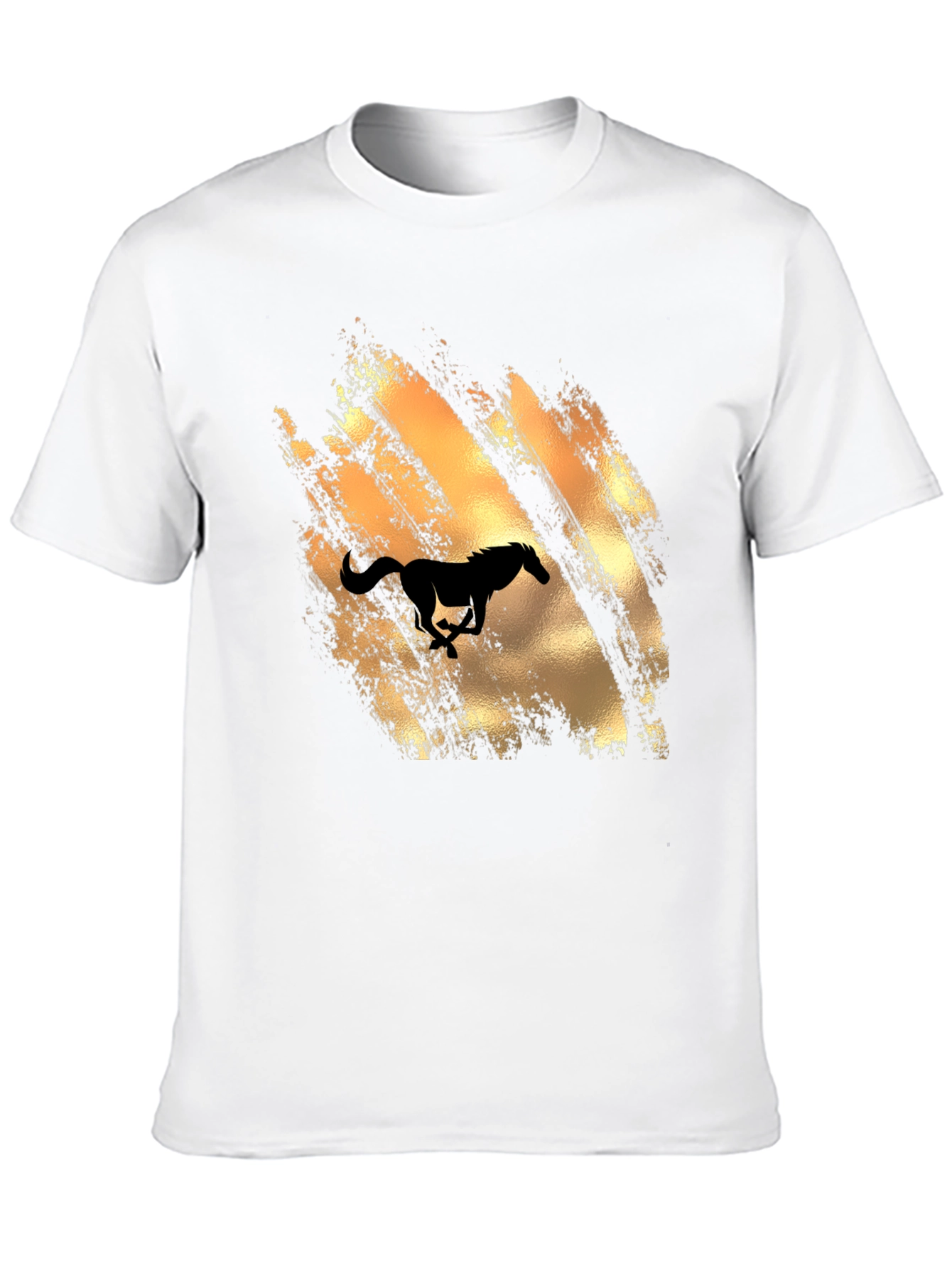 Mens Black T-Shirt with Horse Graphic