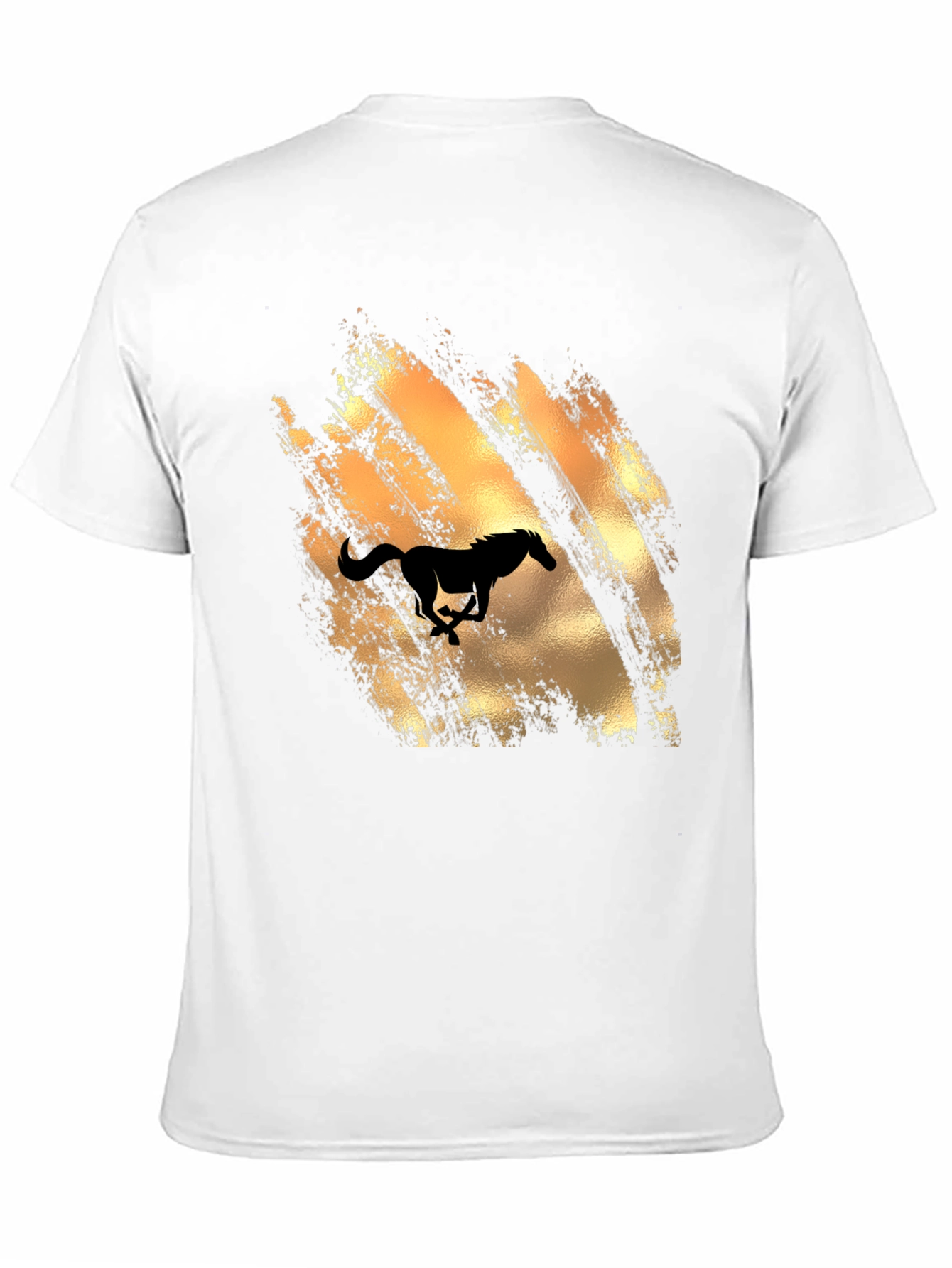 Mens Black T-Shirt with Horse Graphic