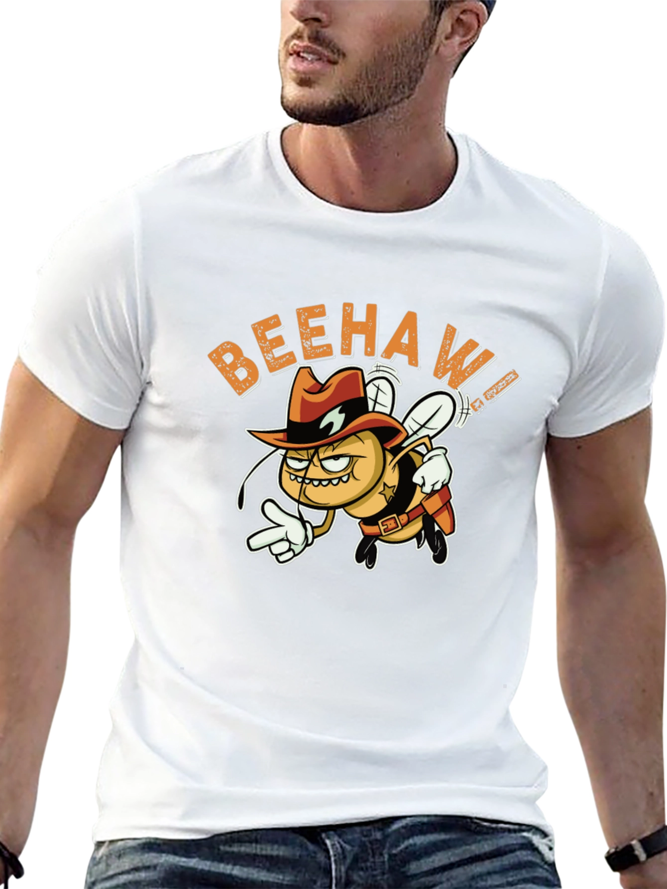 Beehaw Cowboy Graphic Black T-Shirt