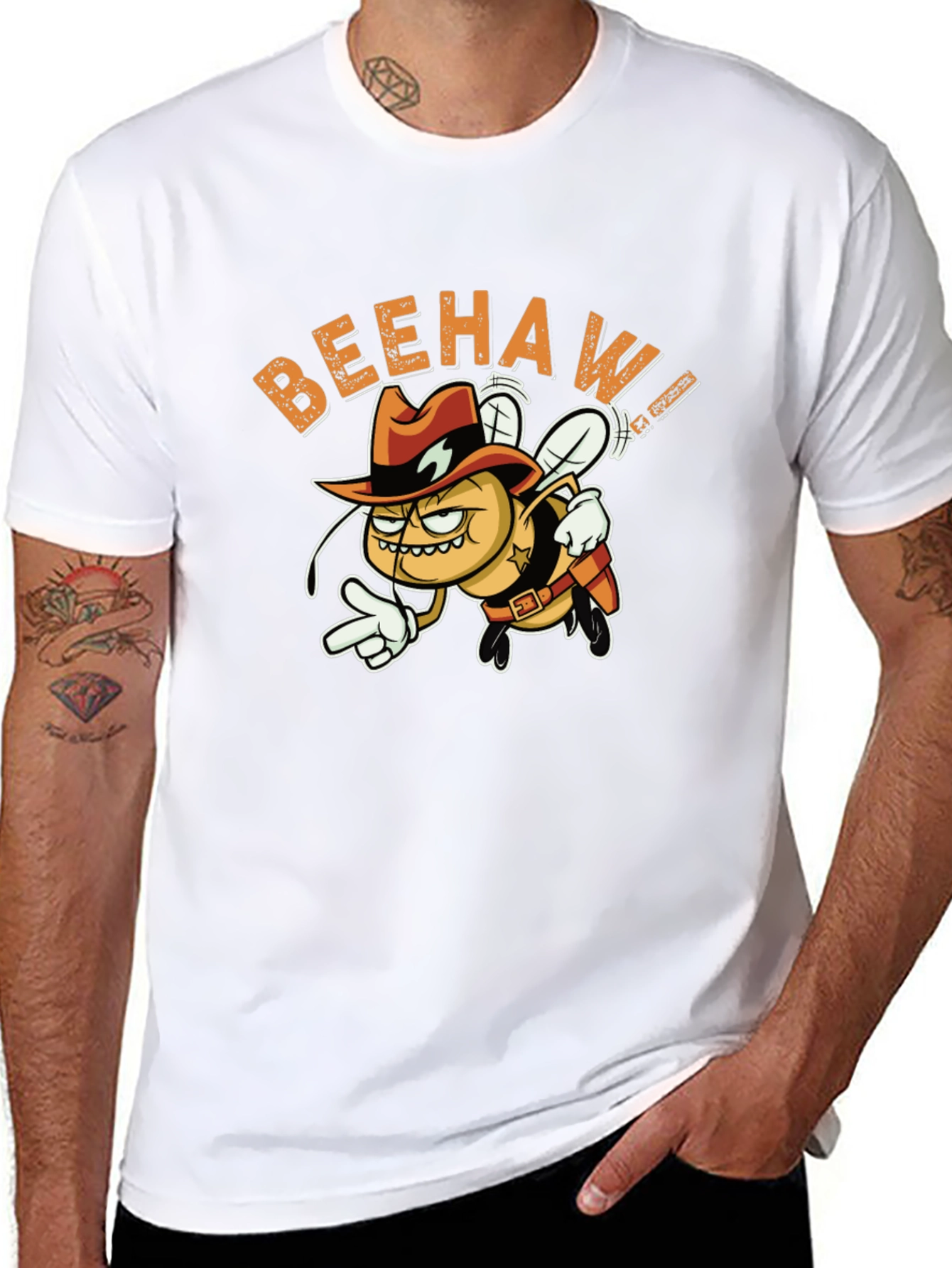 Beehaw Cowboy Graphic Black T-Shirt