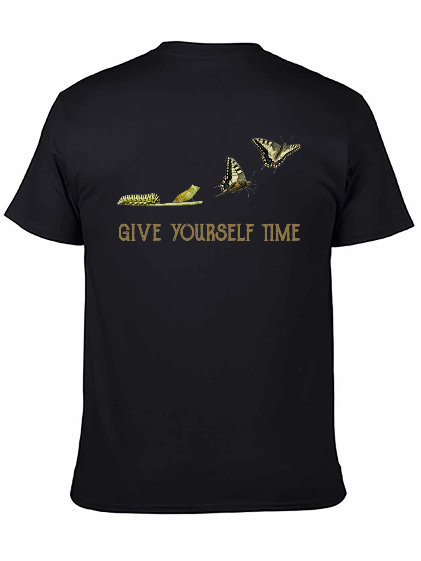 Give Yourself Time Butterfly Black T-Shirt