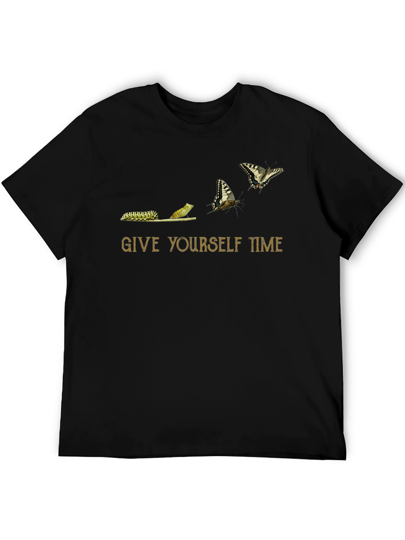 Give Yourself Time Butterfly Black T-Shirt