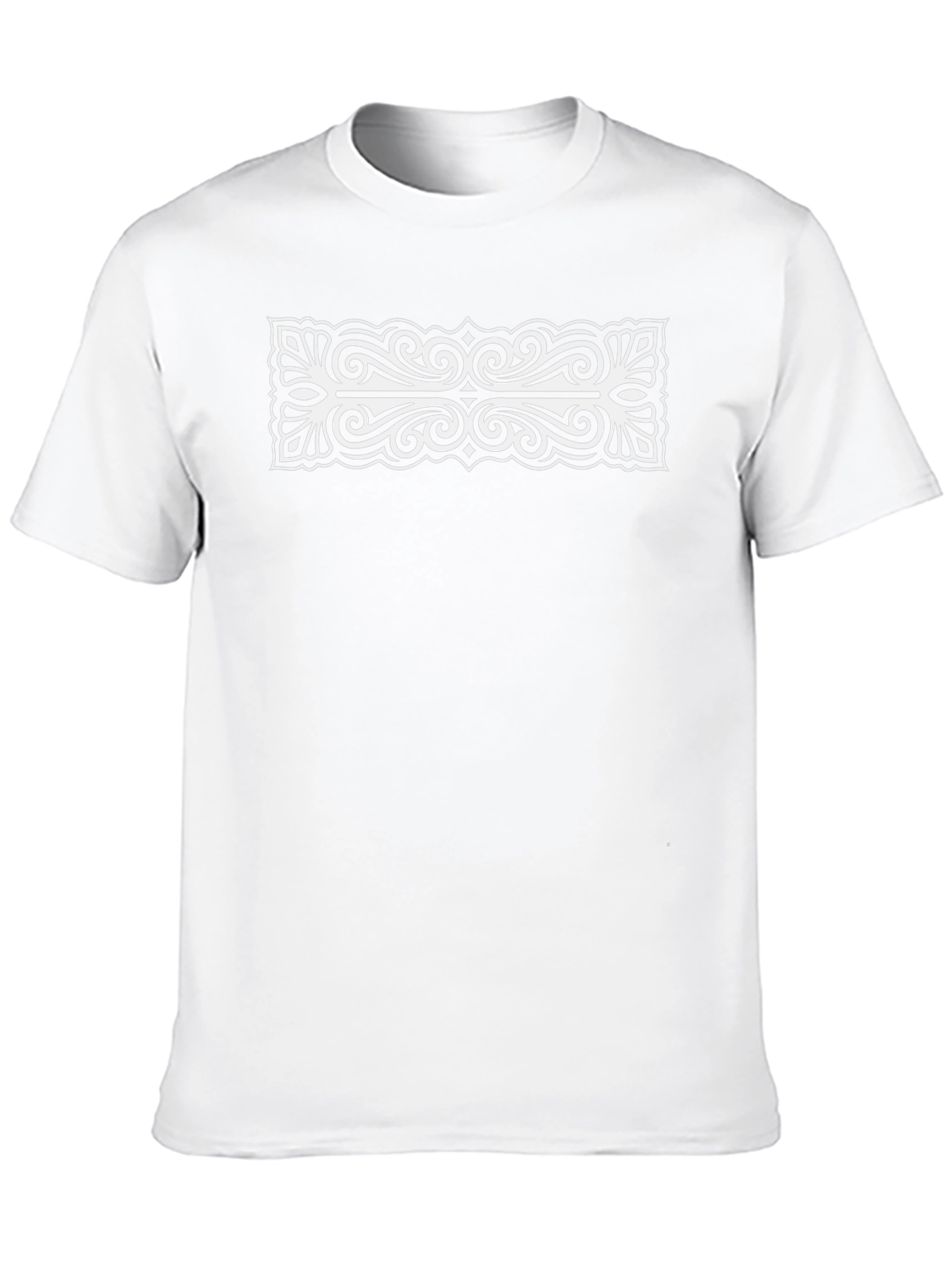 Black Tee with Ornate White Pattern Graphic