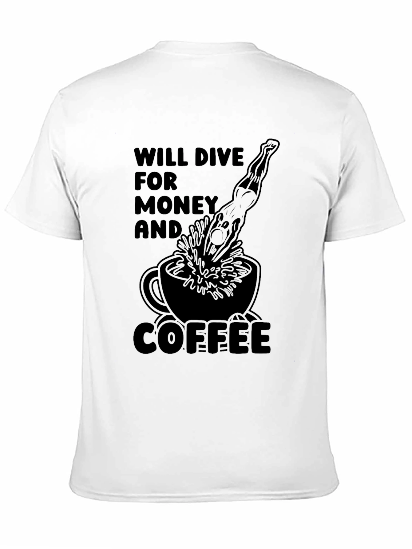 Diver for Money & Coffee Black T-Shirt