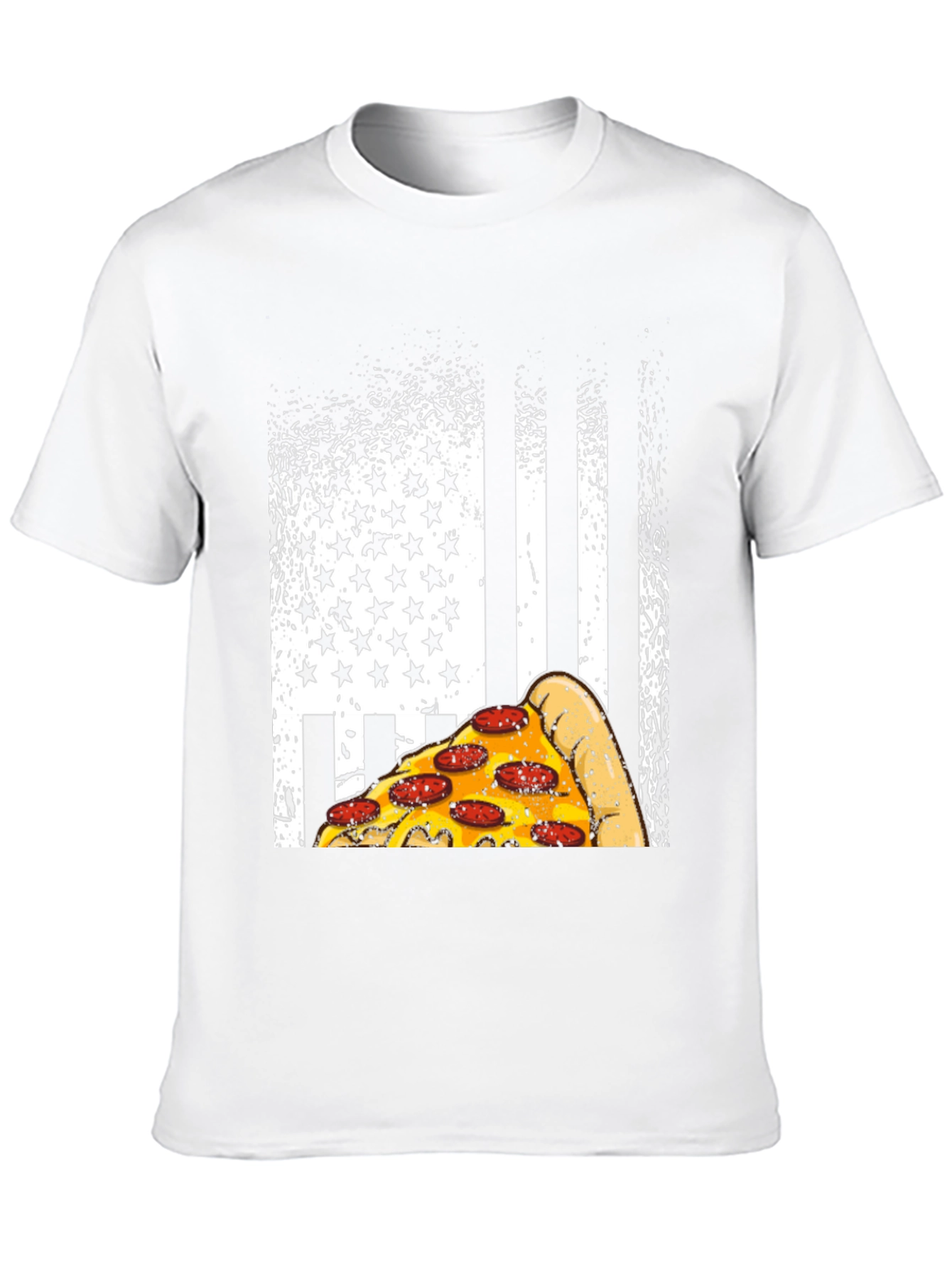 Pizza American Flag Graphic T-Shirt