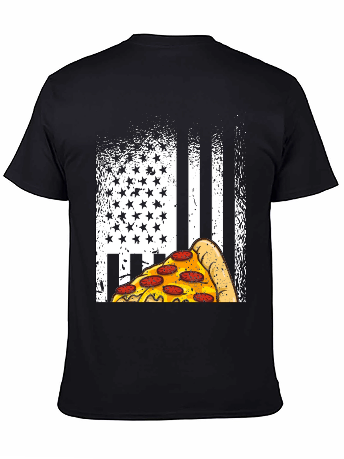Pizza American Flag Graphic T-Shirt