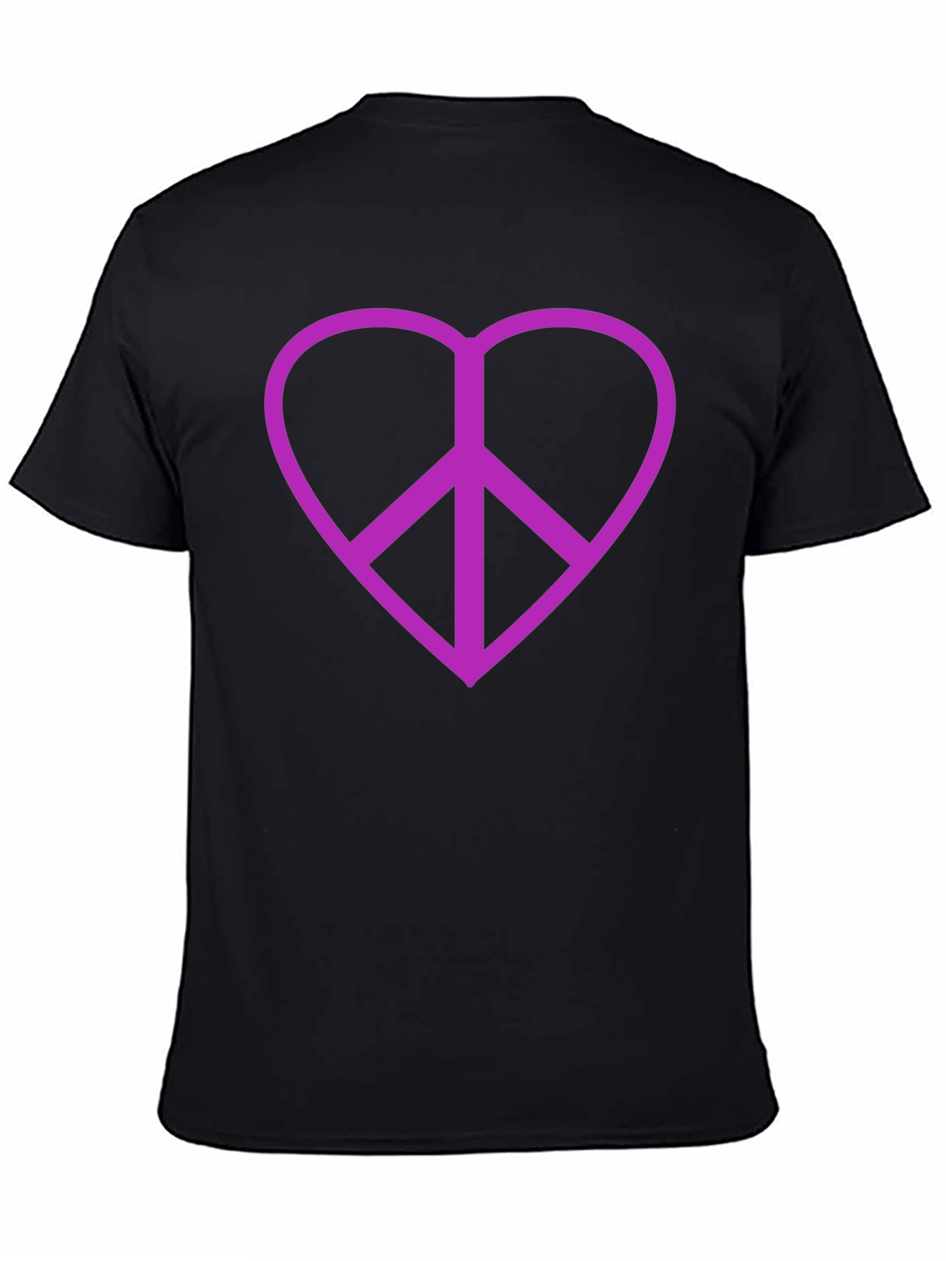 Peace Heart T-Shirt - Black Cotton Blend