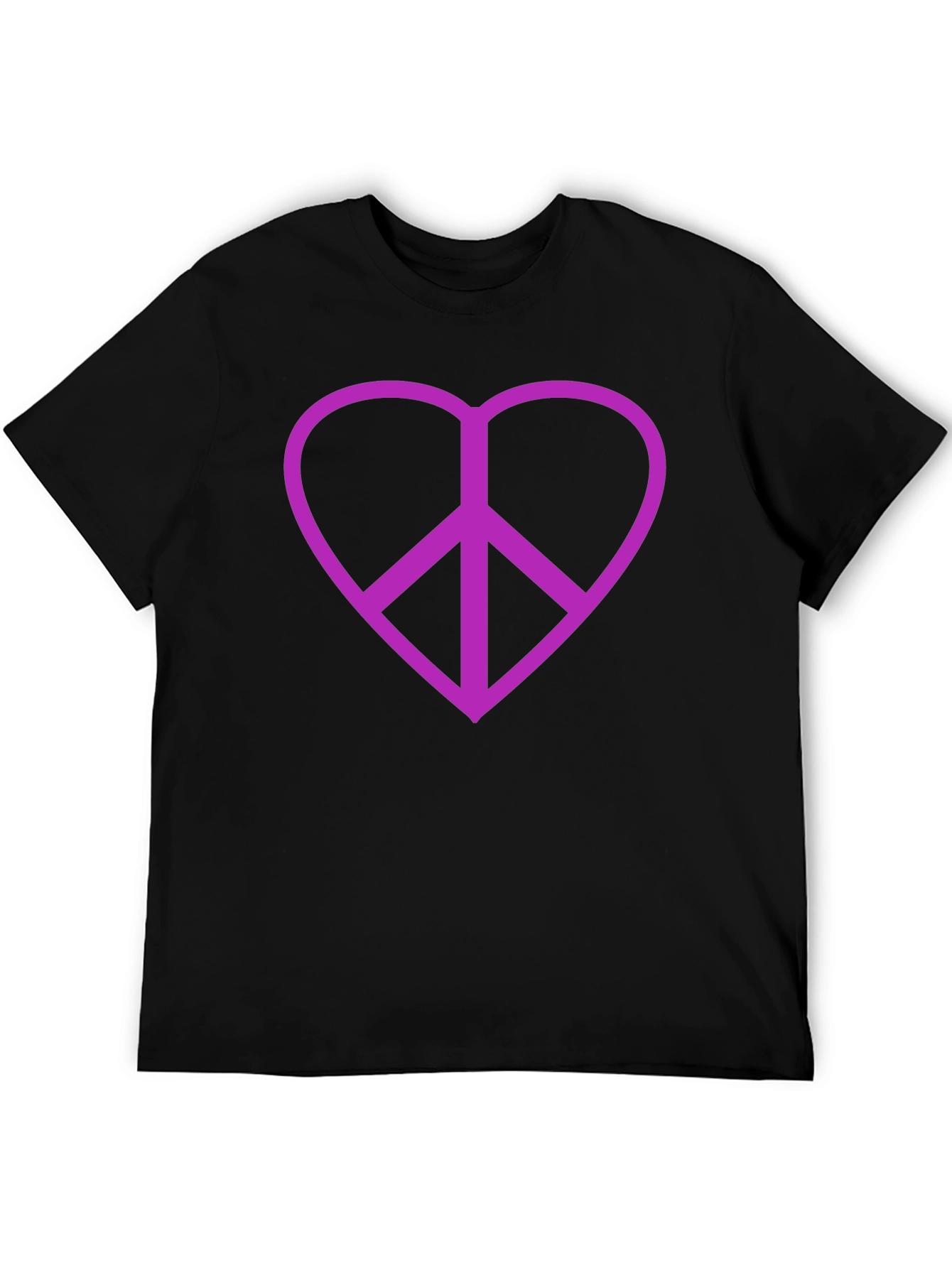 Peace Heart T-Shirt - Black Cotton Blend