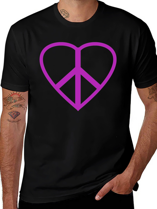 Peace Heart T-Shirt - Black Cotton Blend