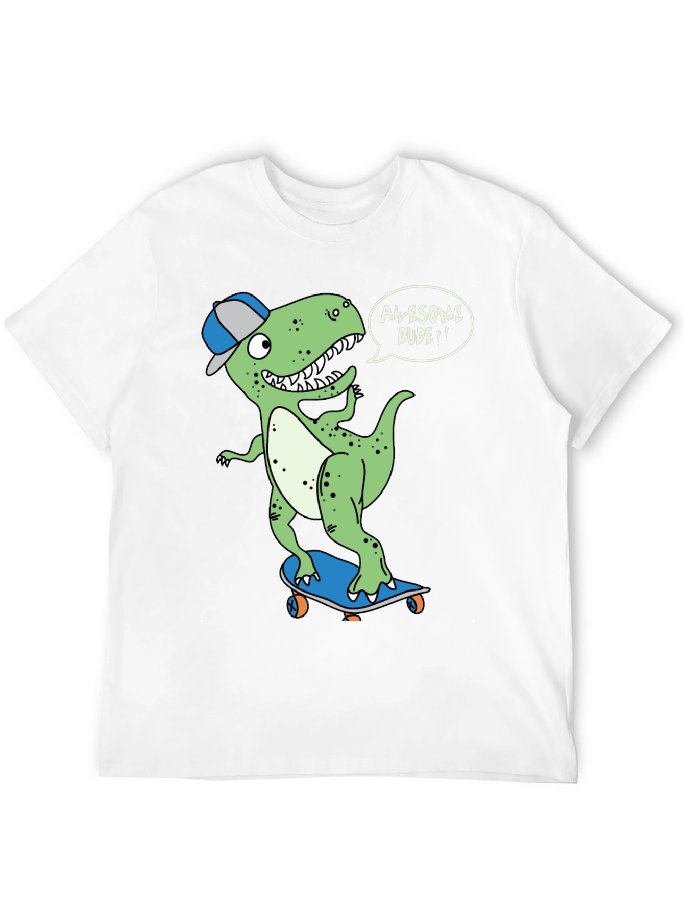 Dino Dude T-Shirt - Awesome Skateboarder Tee