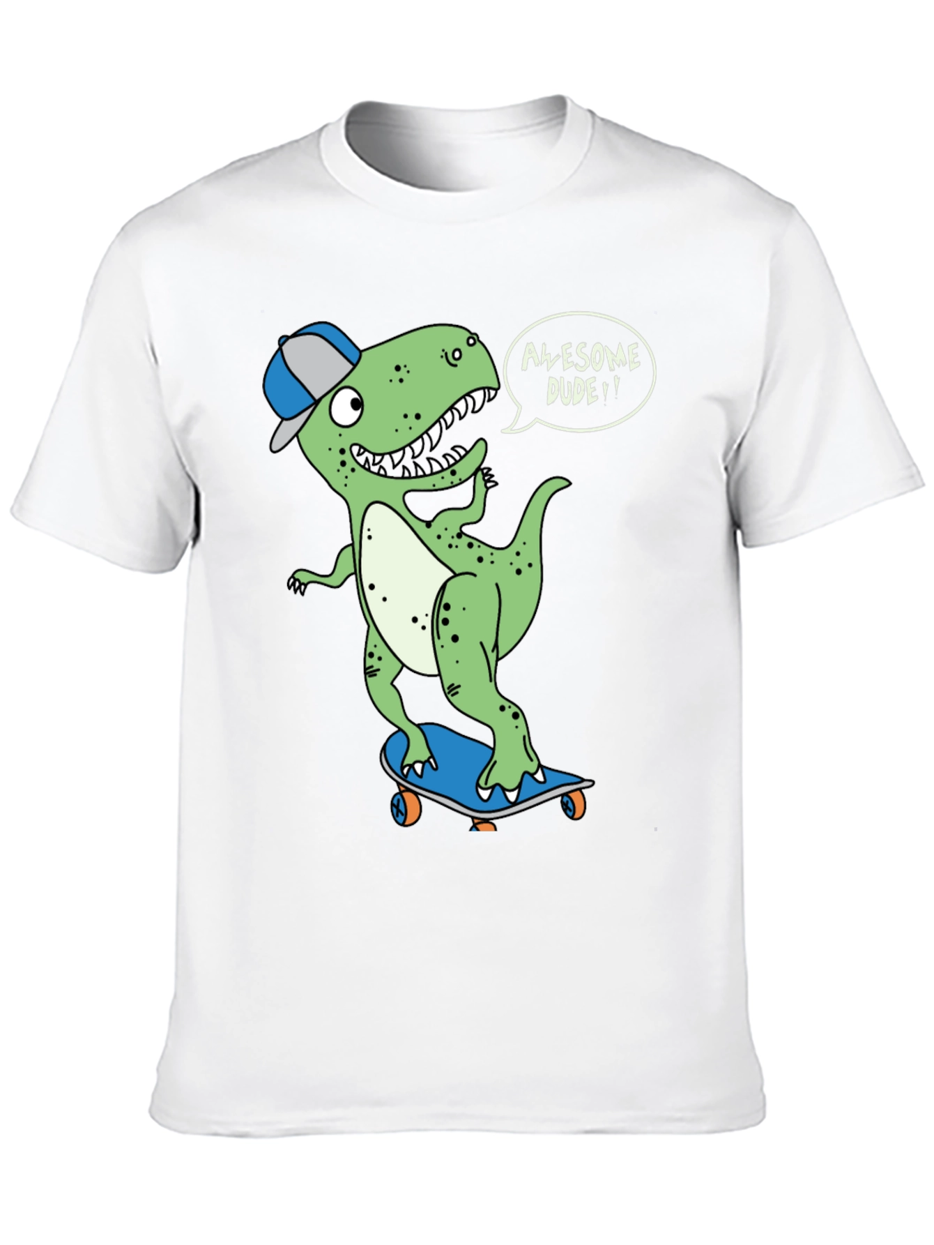 Dino Dude T-Shirt - Awesome Skateboarder Tee