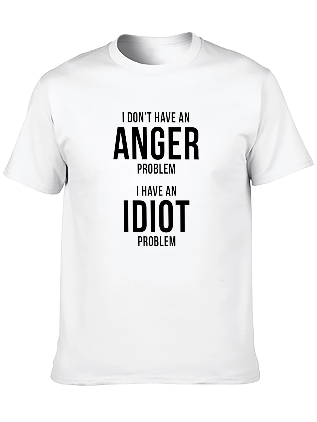 Humorous Idiot Problem Black T-Shirt