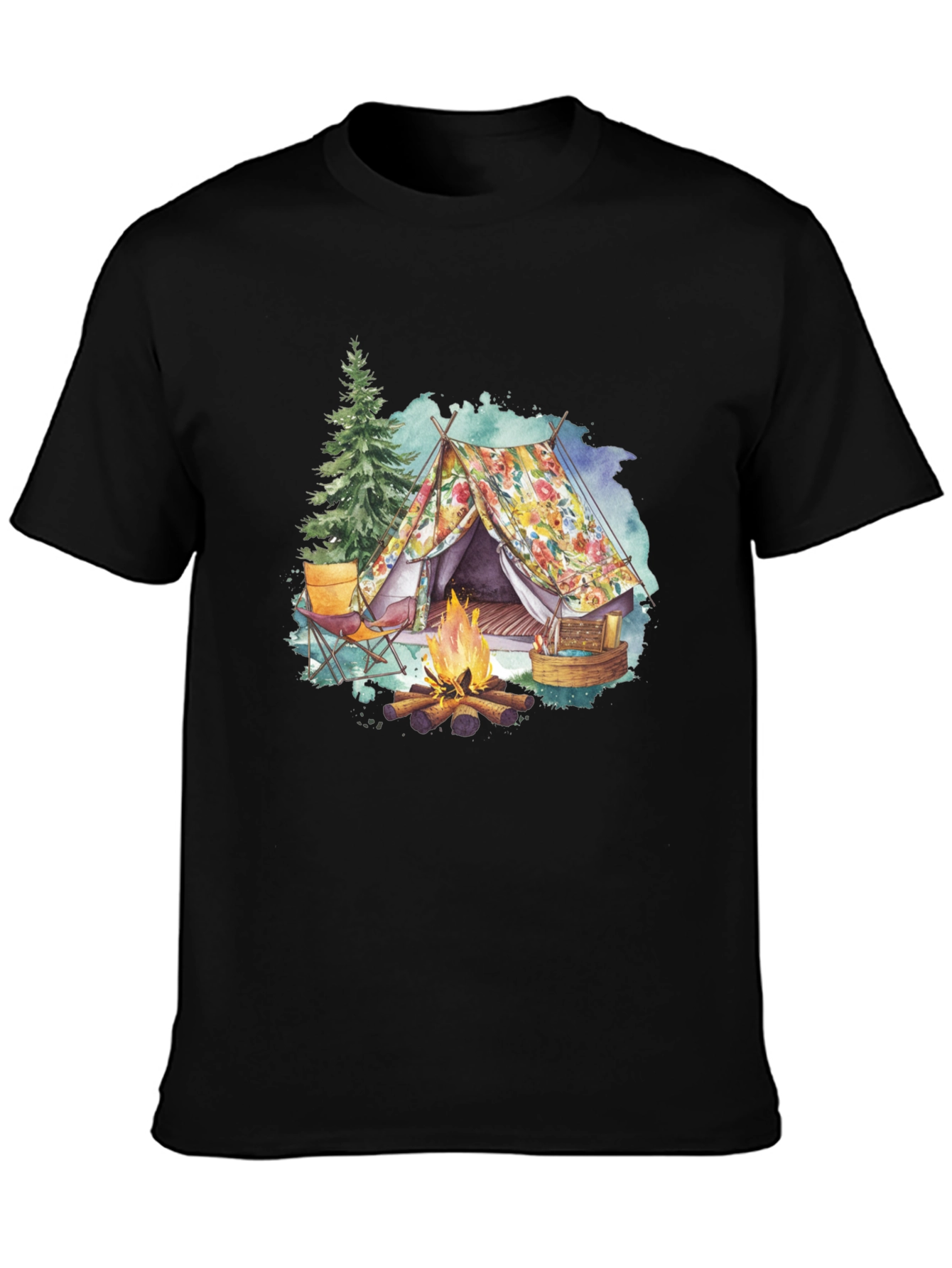 Floral Camping Tent T-Shirt