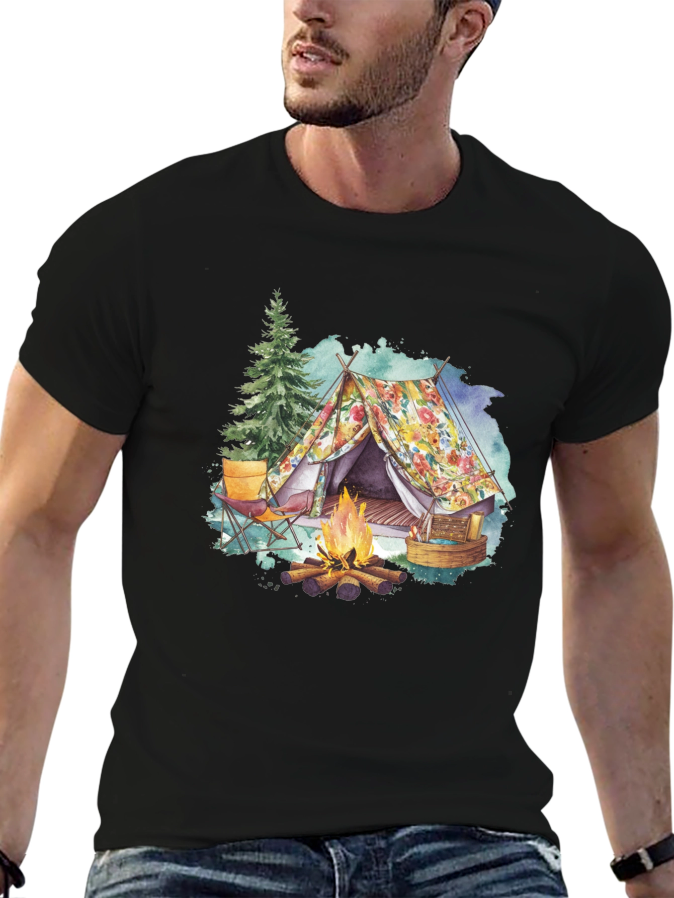 Floral Camping Tent T-Shirt
