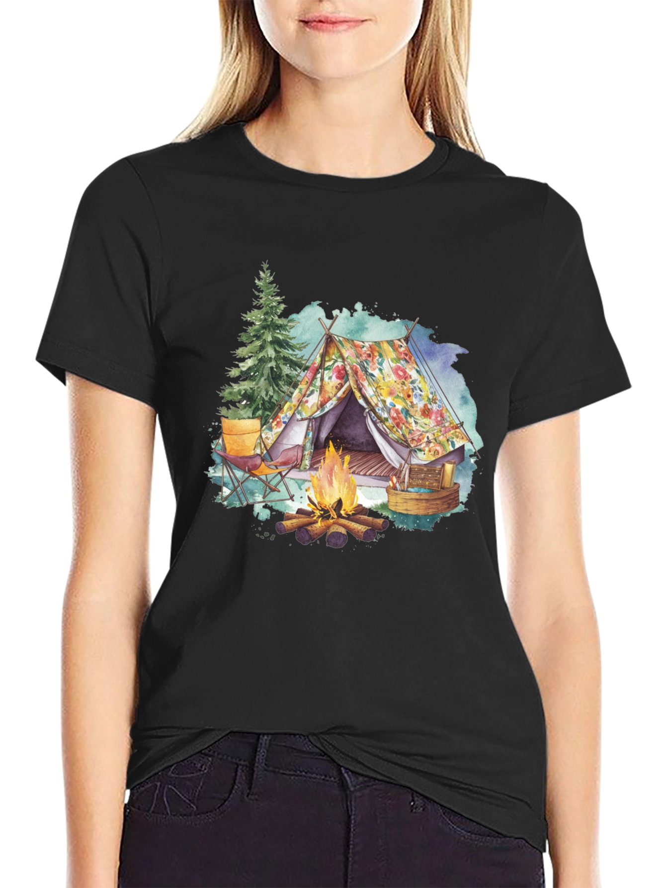 Floral Camping Tent T-Shirt