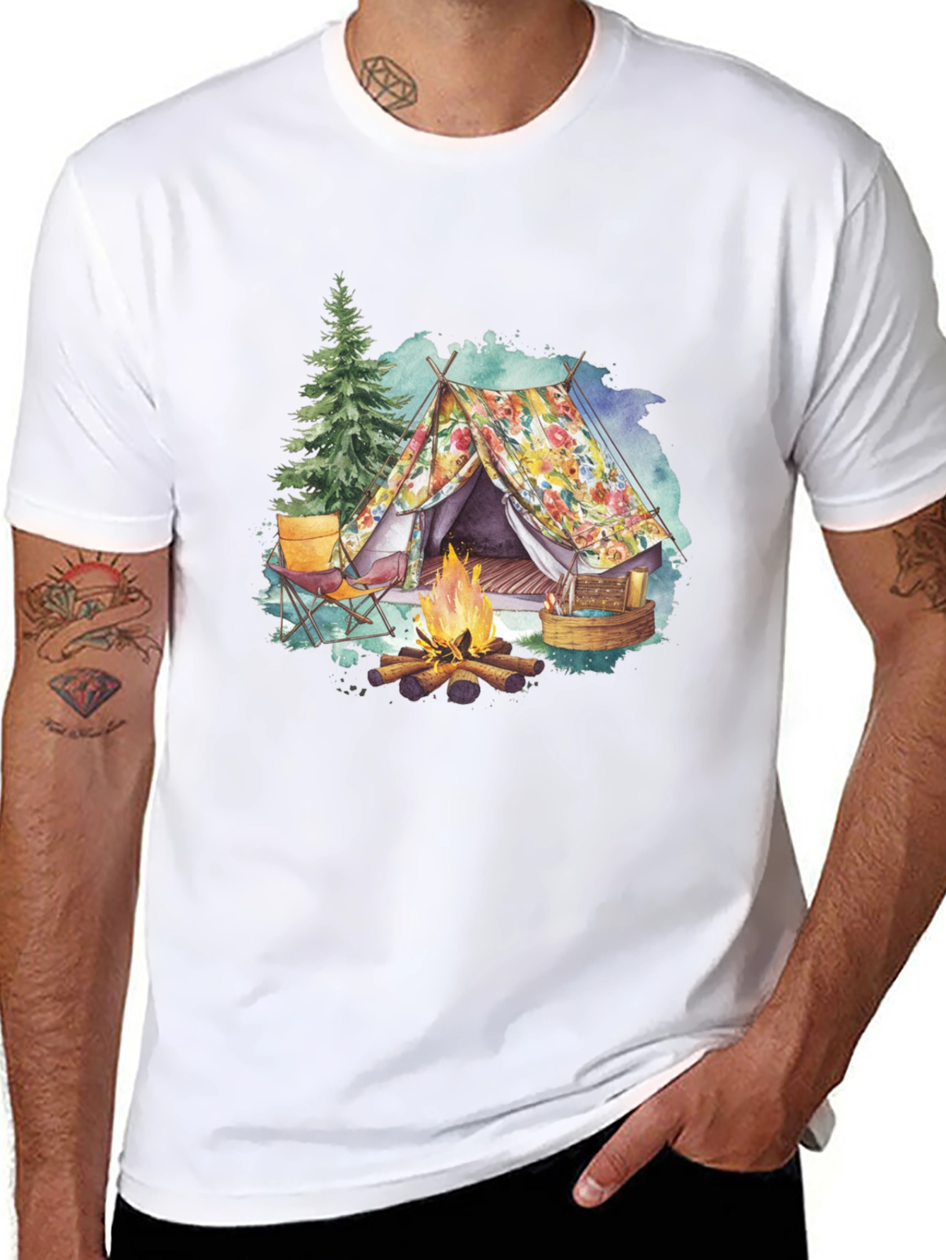 Floral Camping Tent T-Shirt