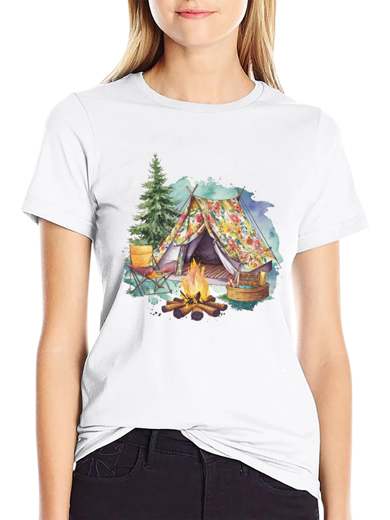 Floral Camping Tent T-Shirt