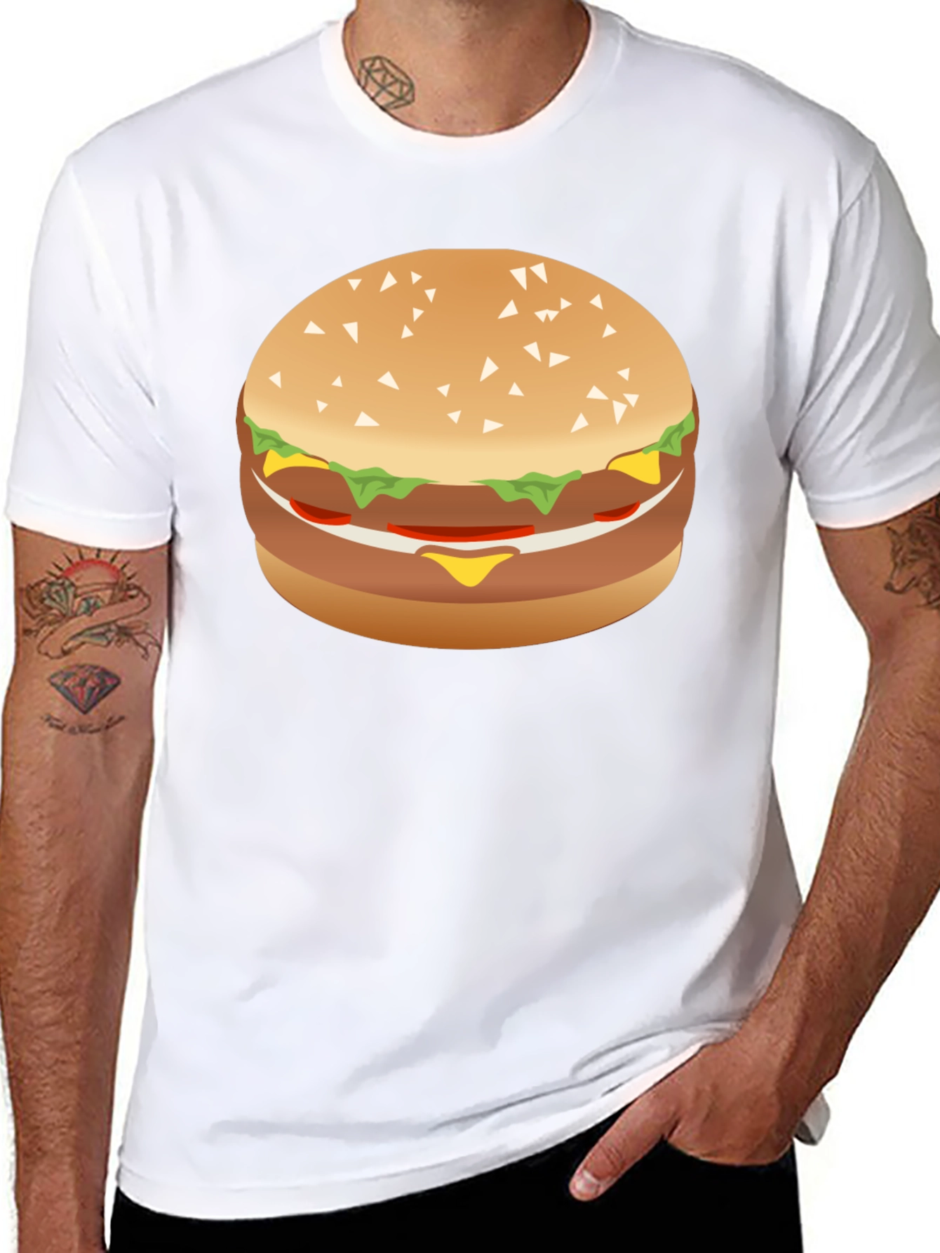 Burger Graphic Black T-Shirt - Foodie Fashion