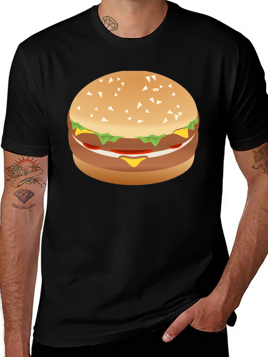 Burger Graphic Black T-Shirt - Foodie Fashion