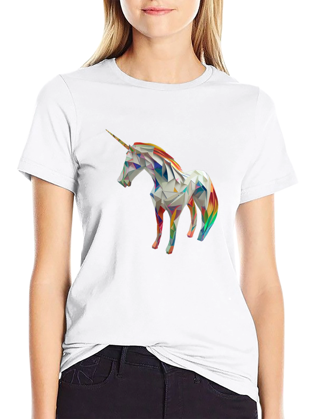 Geometric Unicorn Graphic T-Shirt