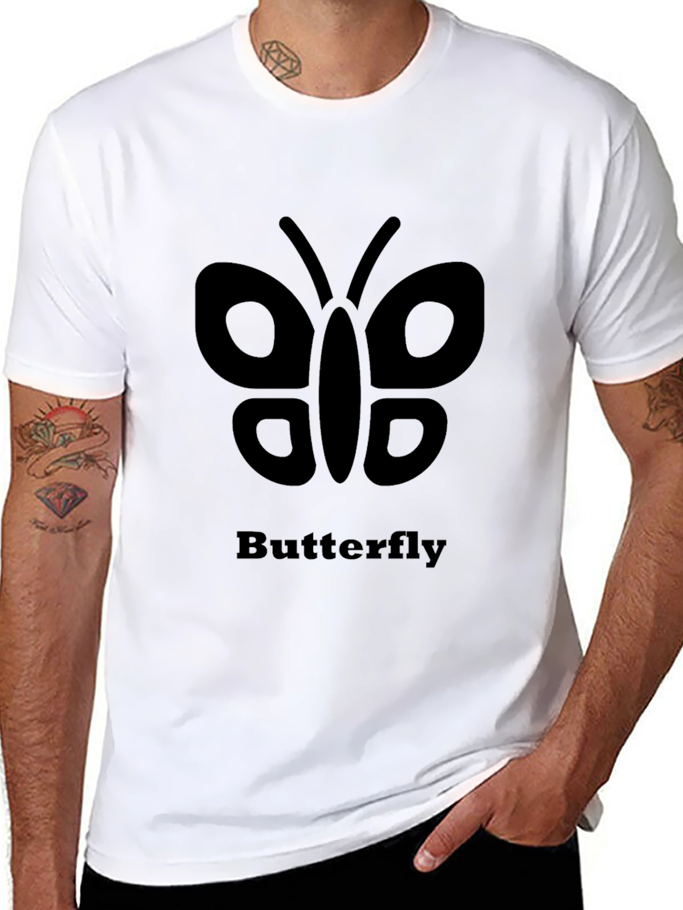 Butterfly Graphic Tee - Black Unisex T-Shirt
