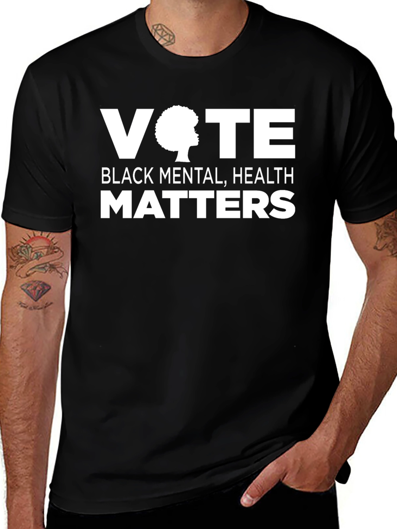 Vote Black Mental Health Matters Graphic T-Shirt
