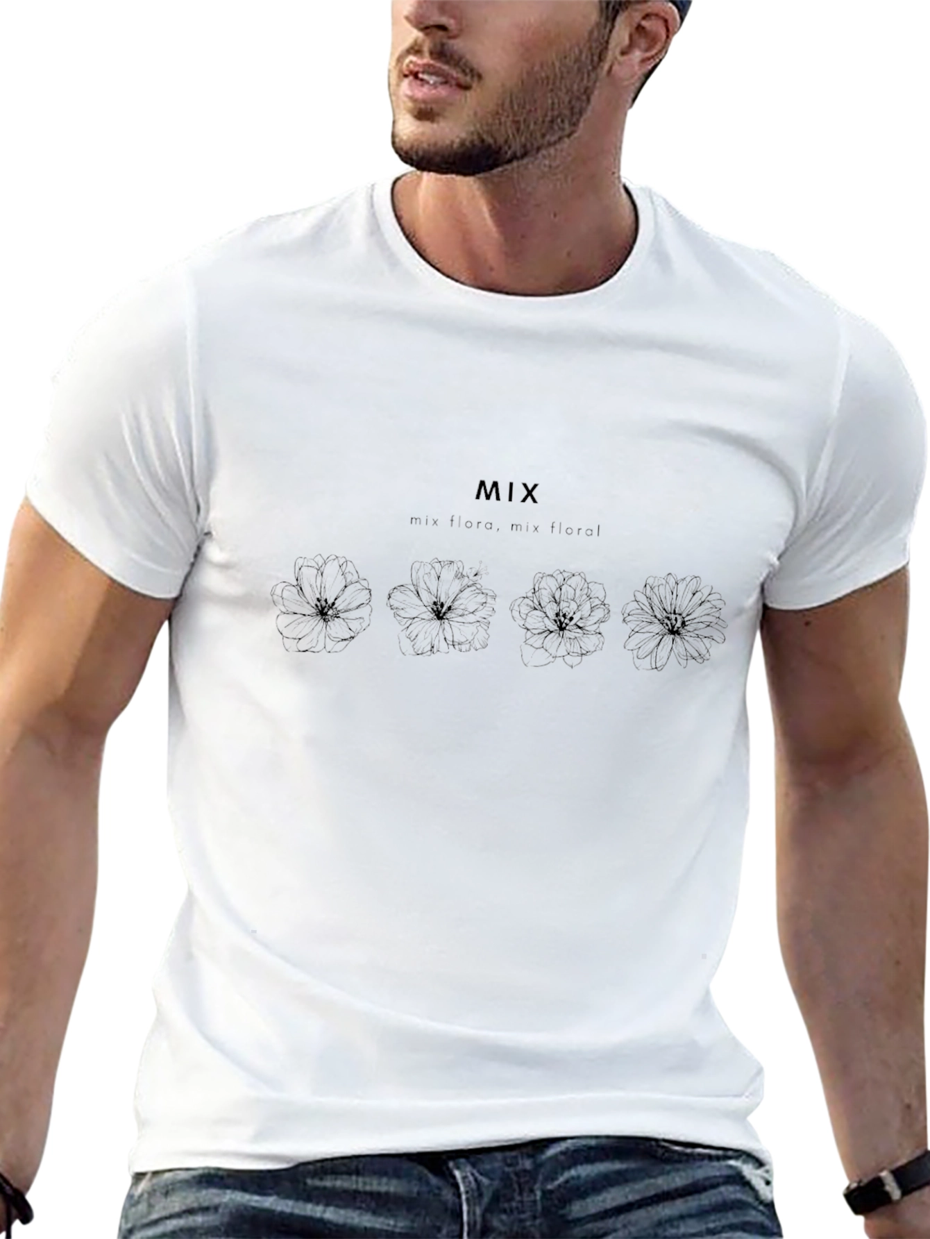 Black Floral Graphic T-Shirt