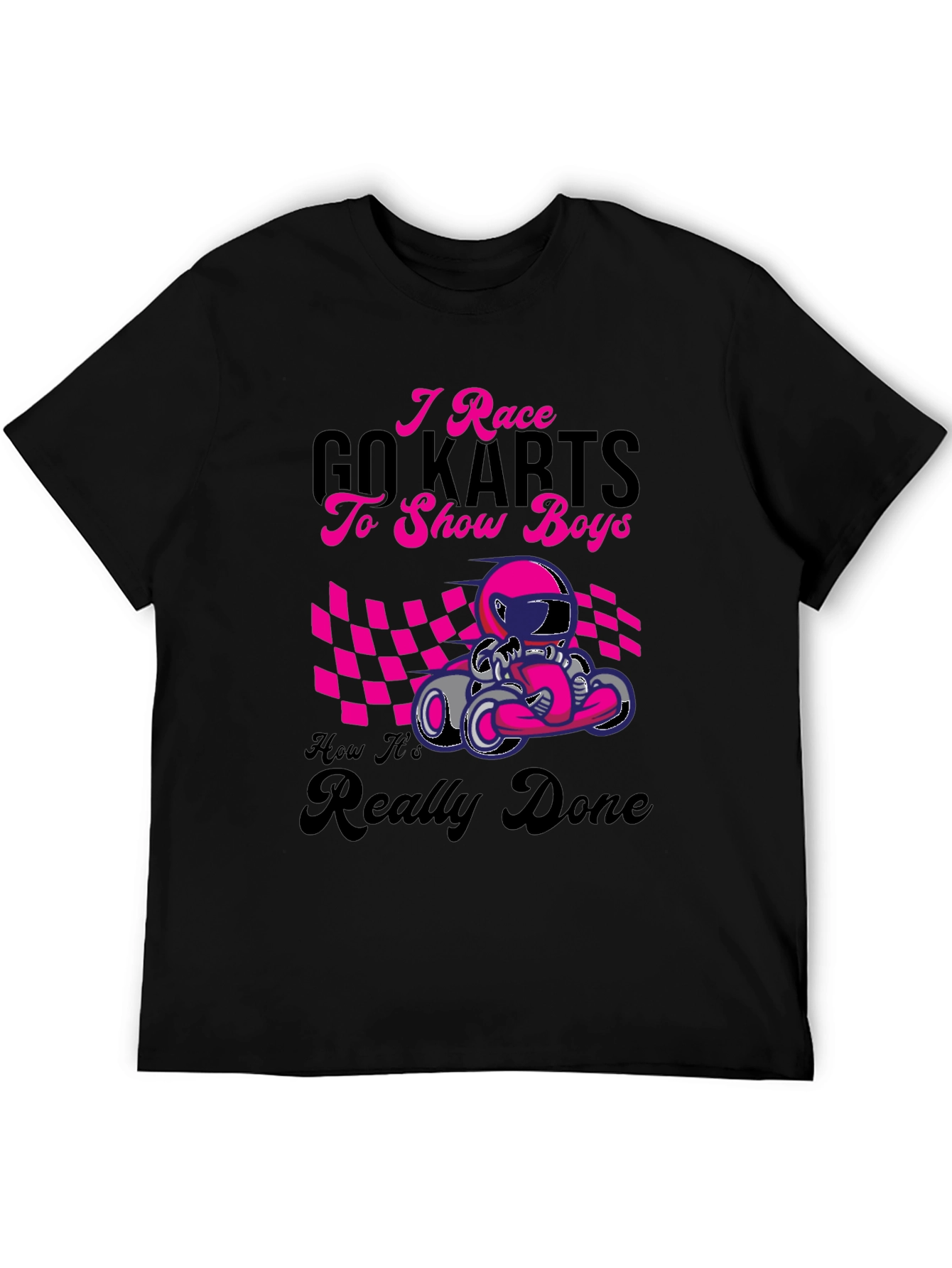 I Race Go Karts Graphic Tee - Black Cotton