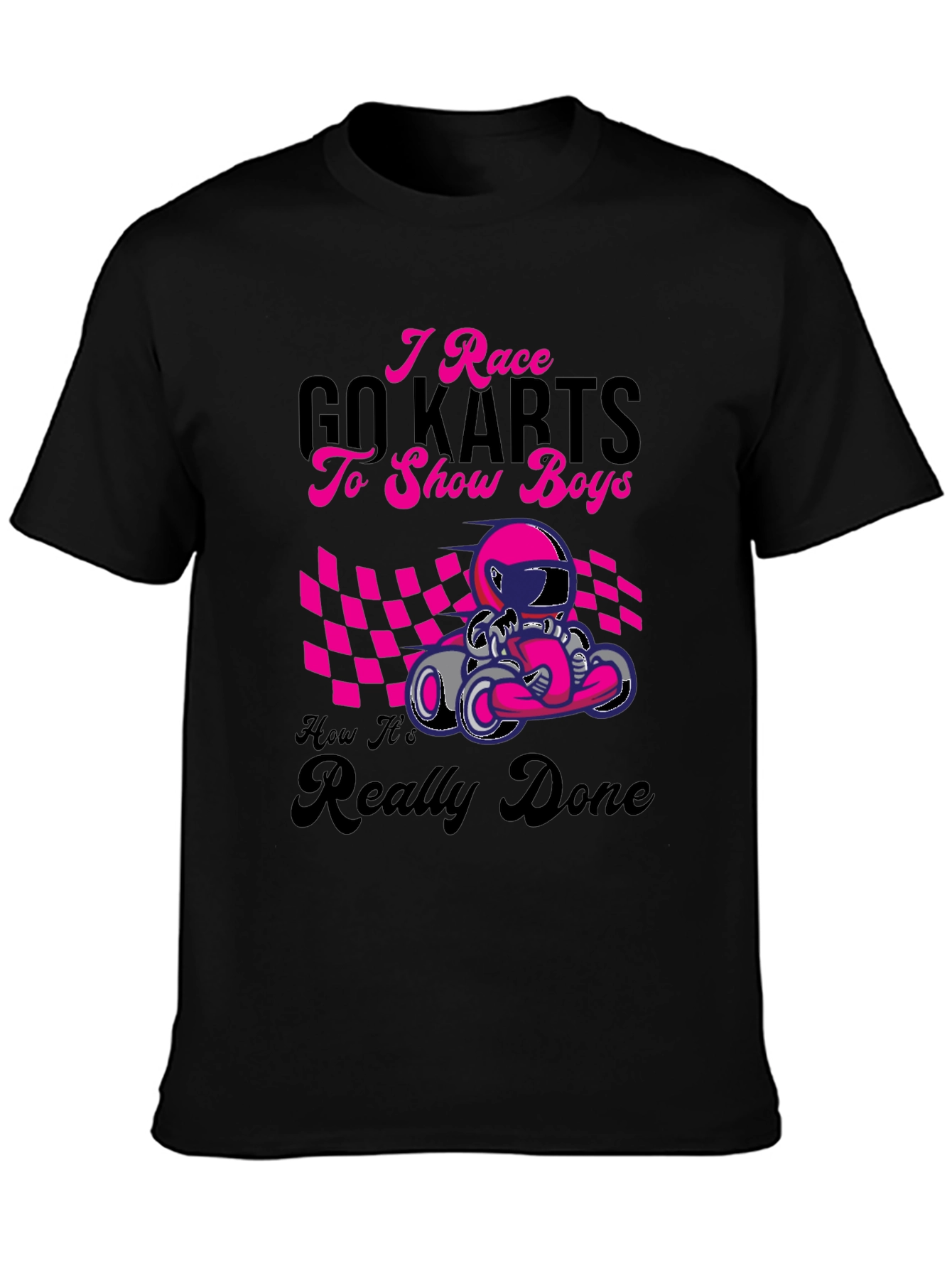 I Race Go Karts Graphic Tee - Black Cotton