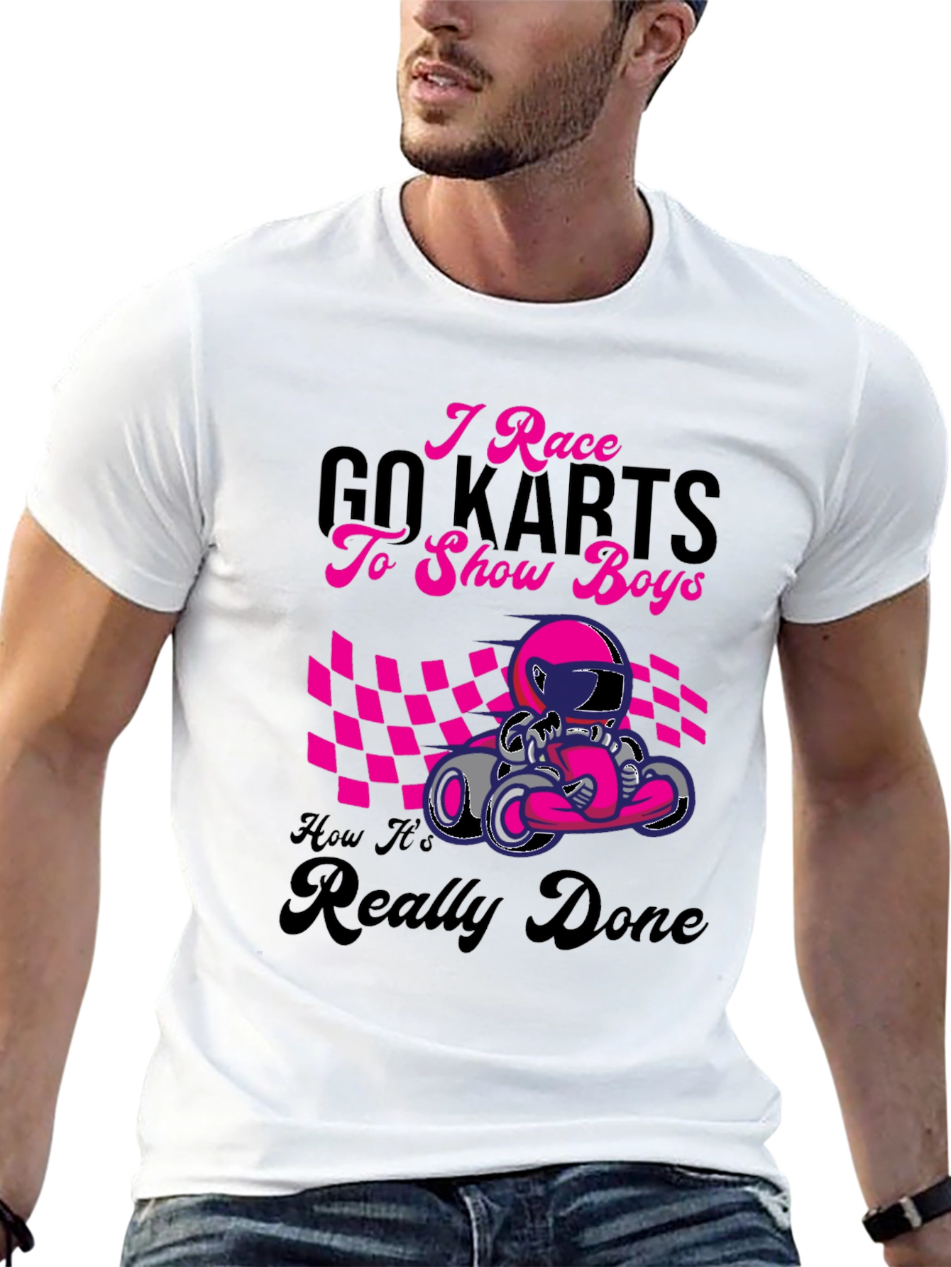 I Race Go Karts Graphic Tee - Black Cotton