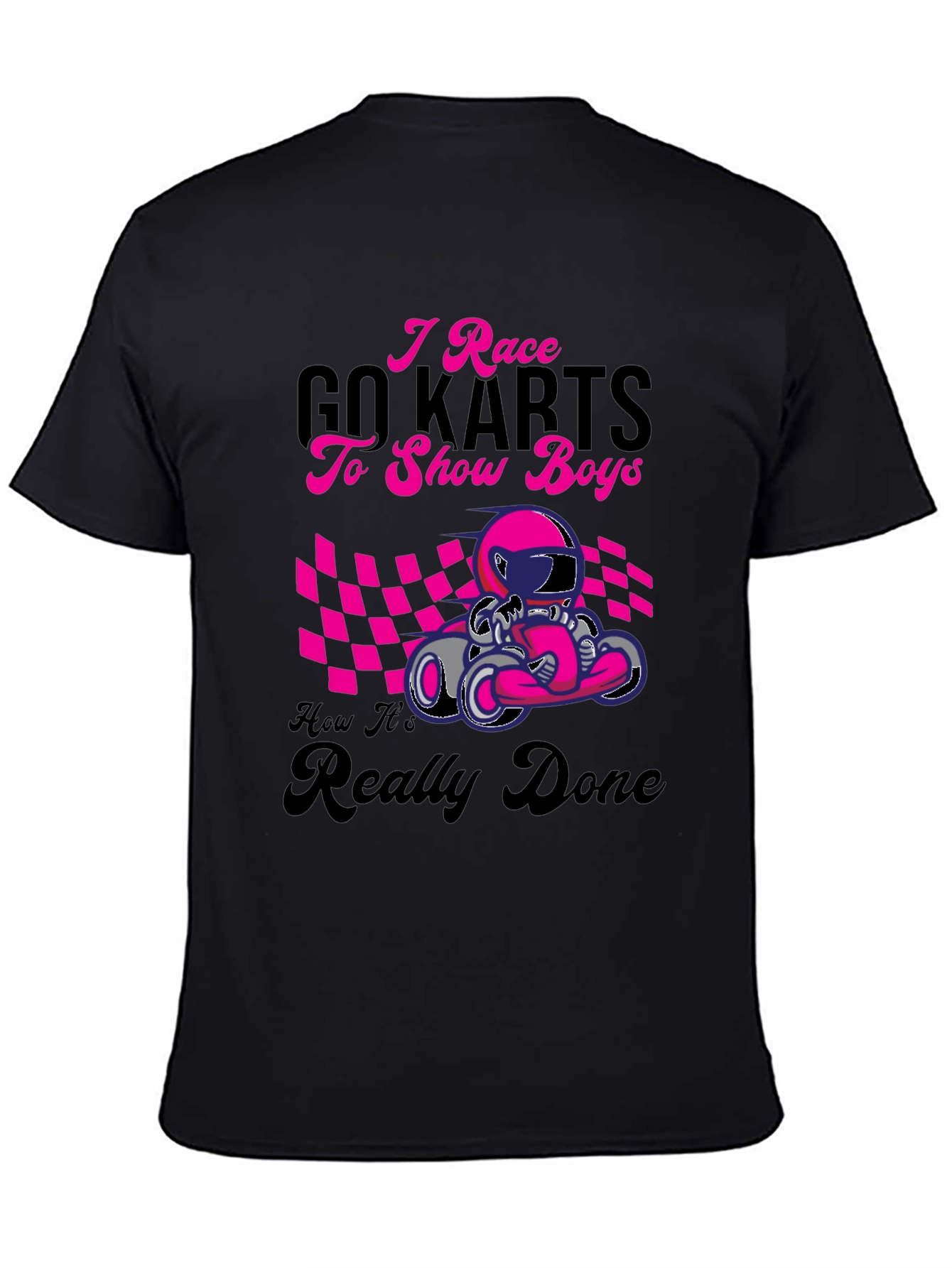 I Race Go Karts Graphic Tee - Black Cotton